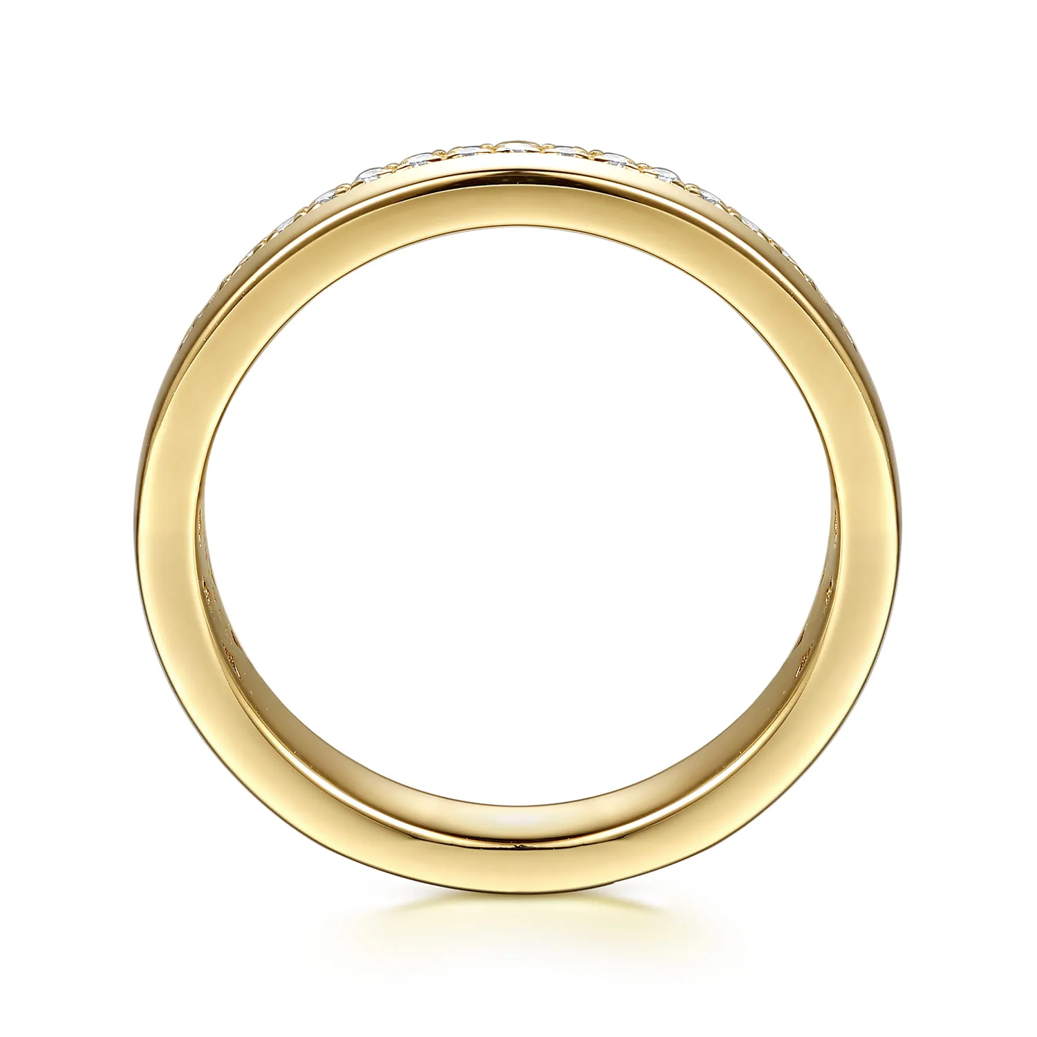 French Pave Diamond Anniversary Band in 14K Yellow Gold, photograph 2