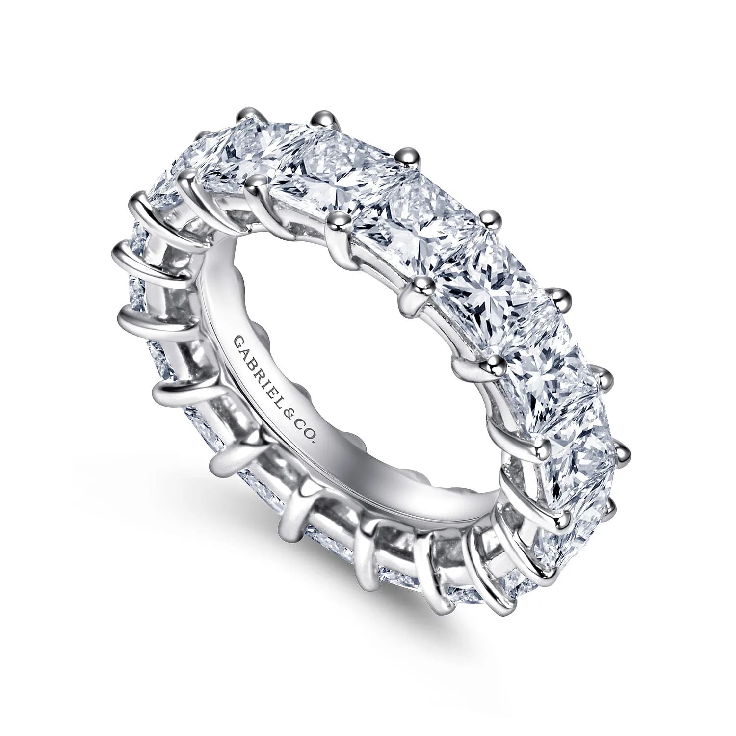 Shared Prong Diamond Eternity Band in 14K White Gold, photograph 3