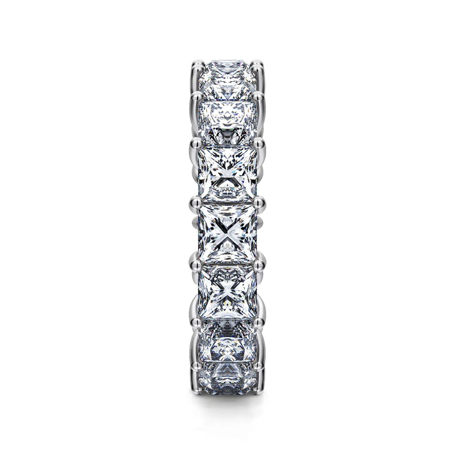 Shared Prong Diamond Eternity Band in 14K White Gold, photograph 4