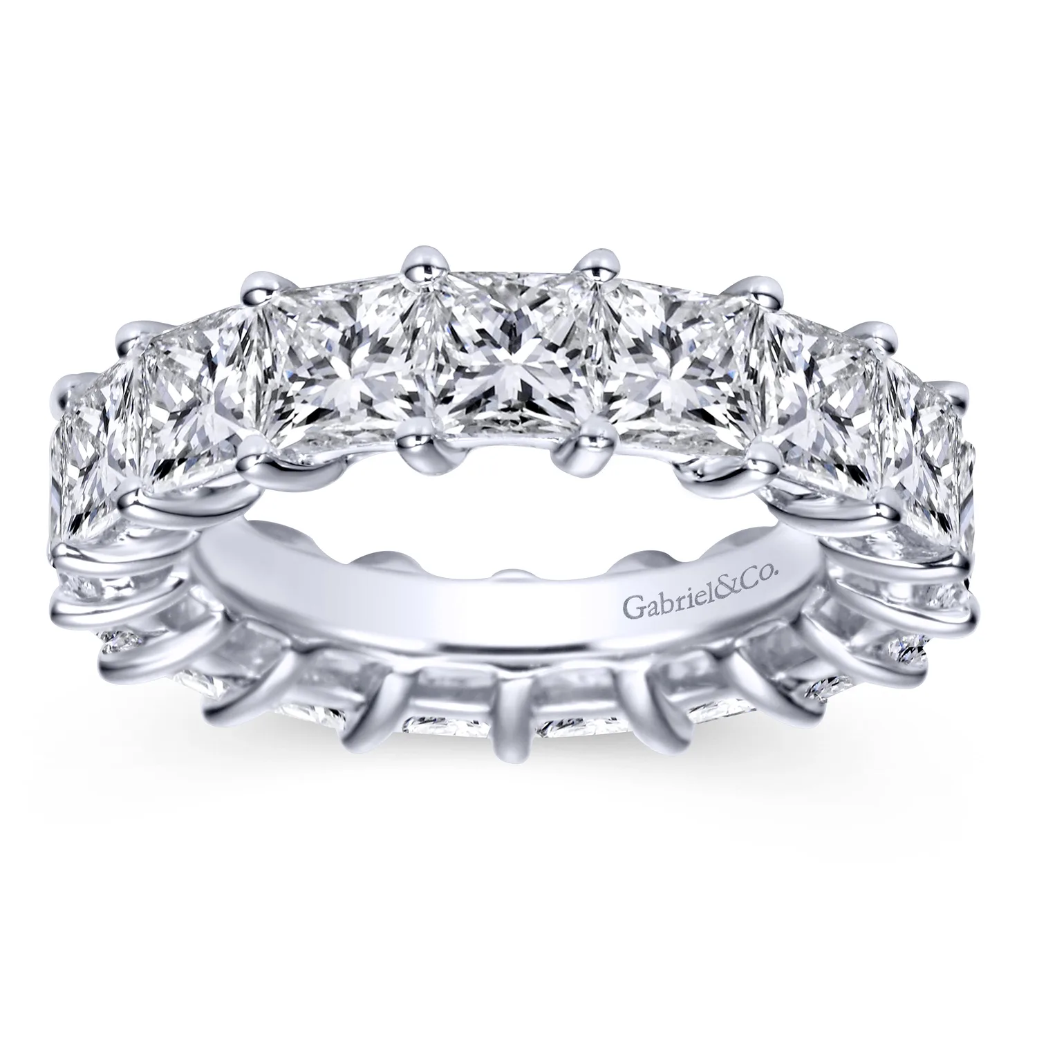 Shared Prong Diamond Eternity Band in 14K White Gold, photograph 5