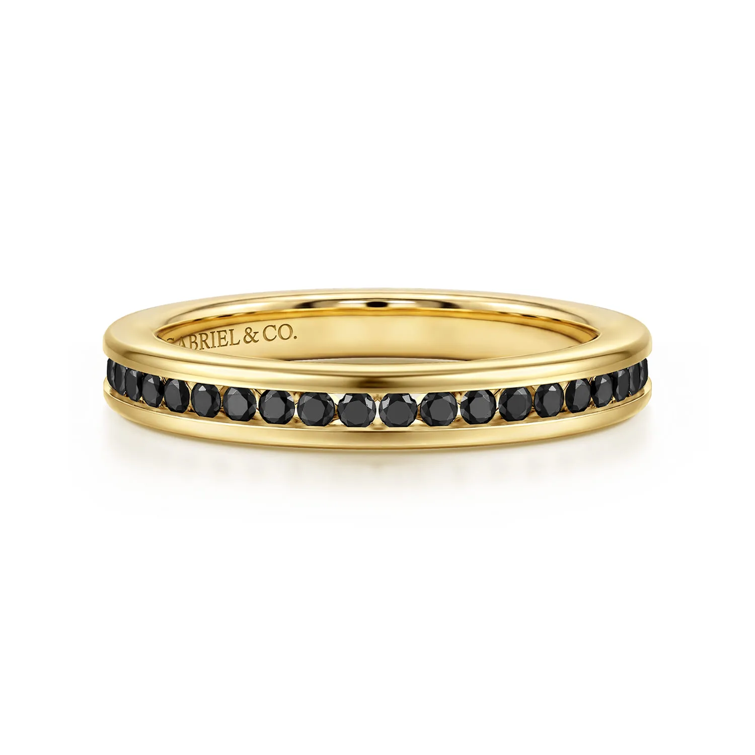 Channel Set Black Diamond Wedding Band