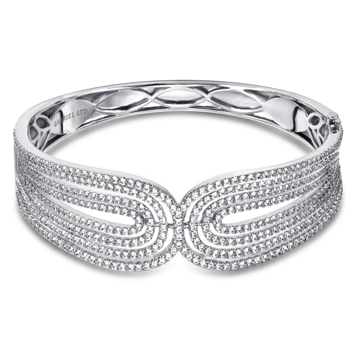 Multi Row Textured Diamond Bangle
