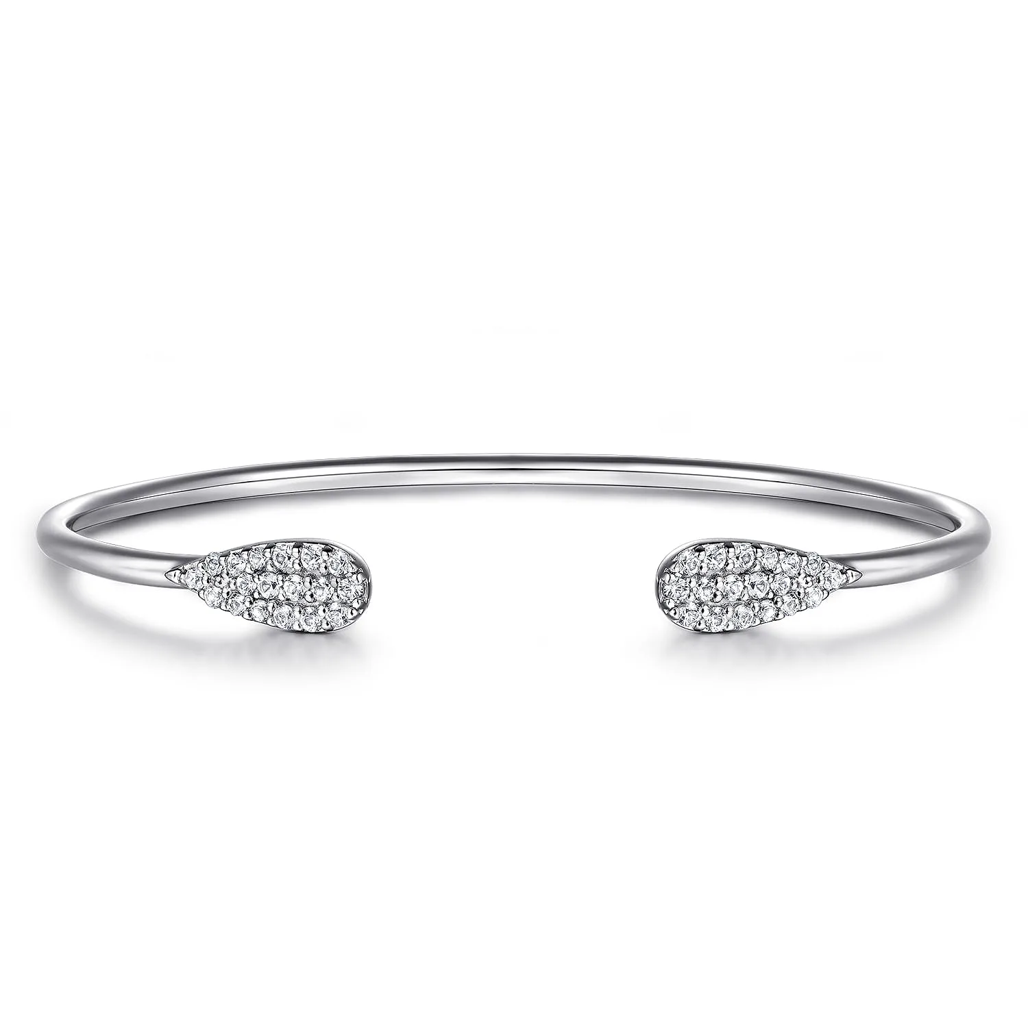 Teardrop White Sapphire Pave Split Bangle
