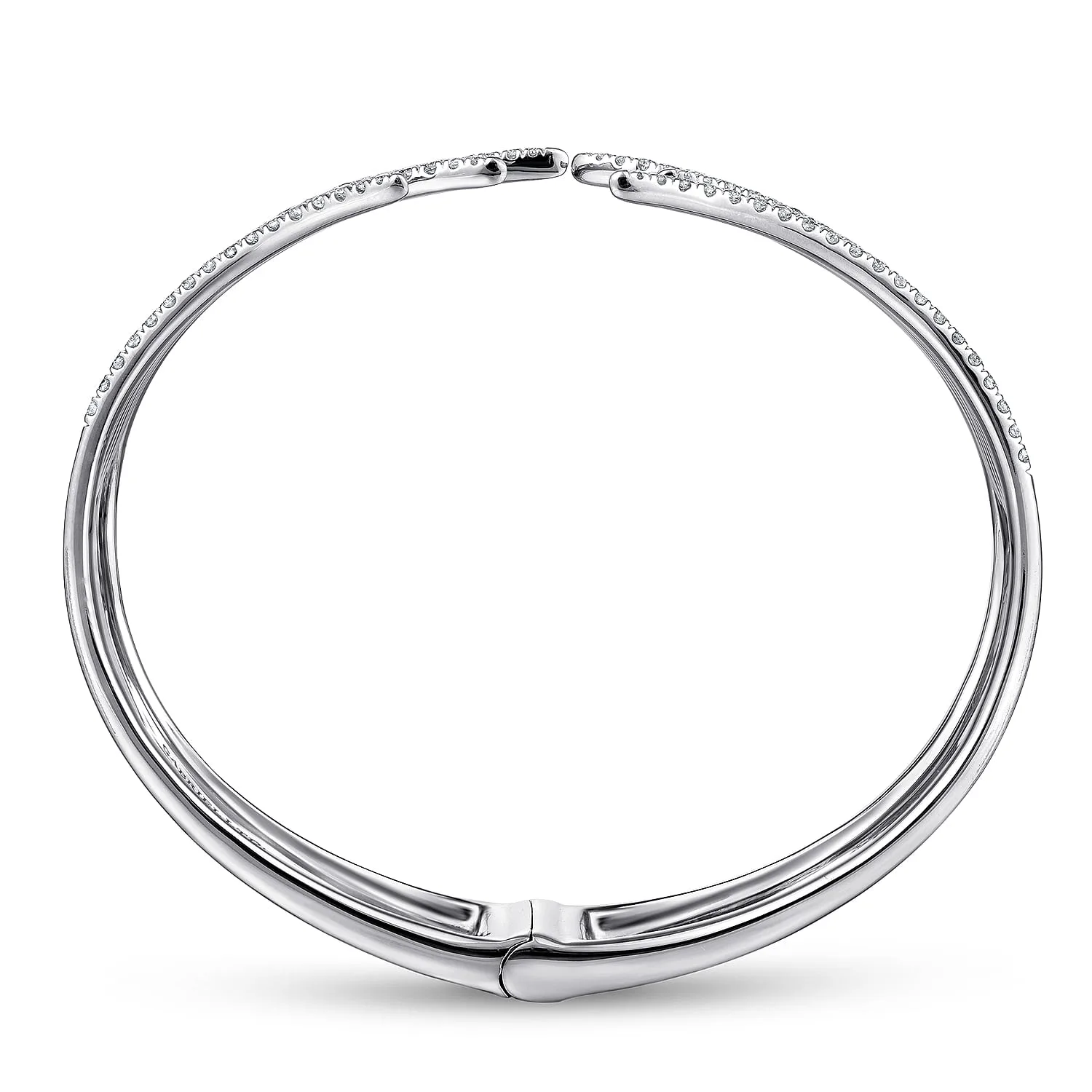 Split Fan Diamond Bangle in 18K White Gold, photograph 3