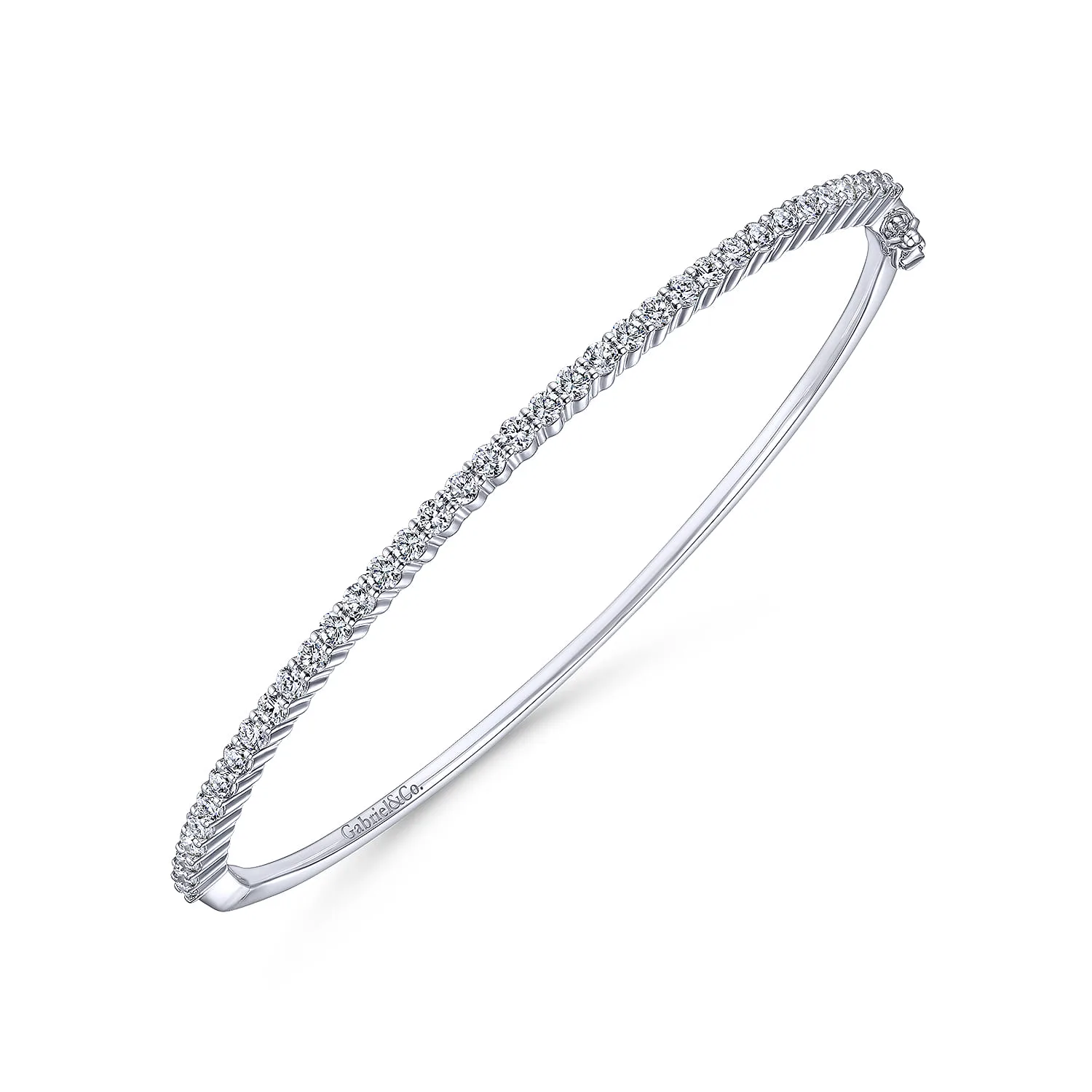 Diamond Bangle in 14K White Gold, photograph 2