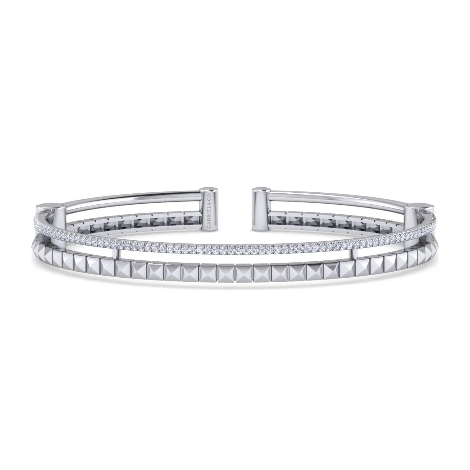 Split Cuff with Pyramids and Diamonds