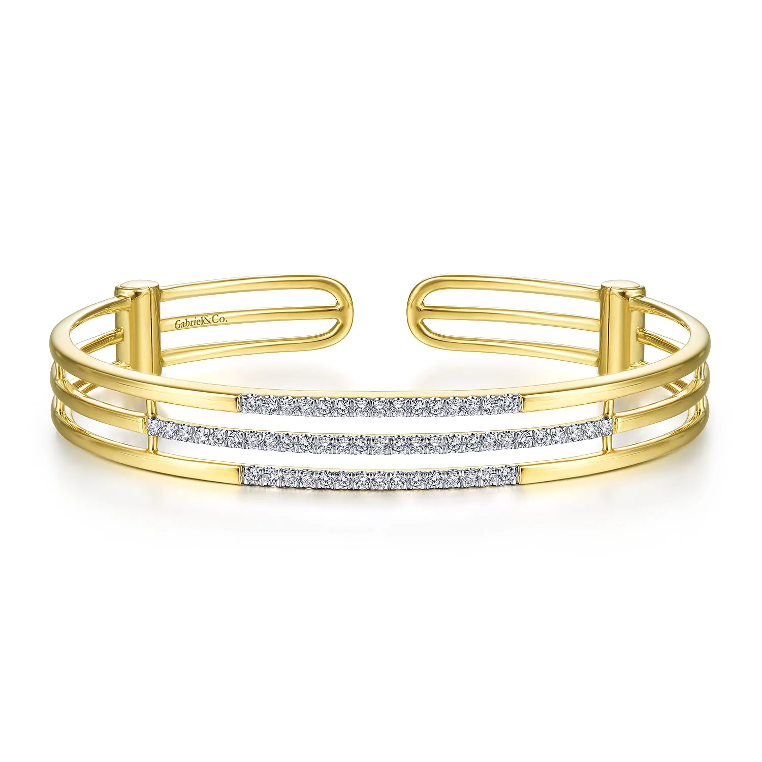 Chain Link Bangle with Diamond Frame