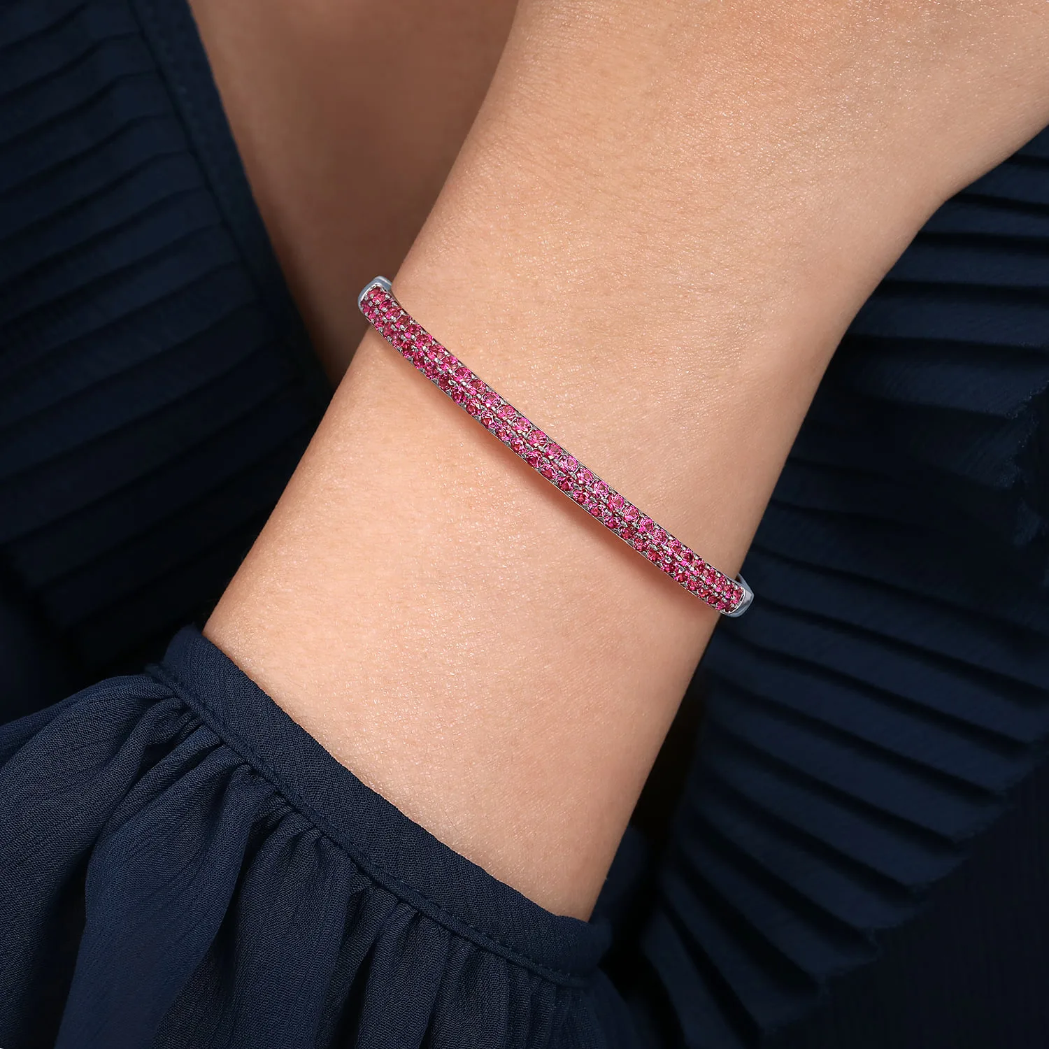 Ruby Bangle in 14K White Gold, photograph 4