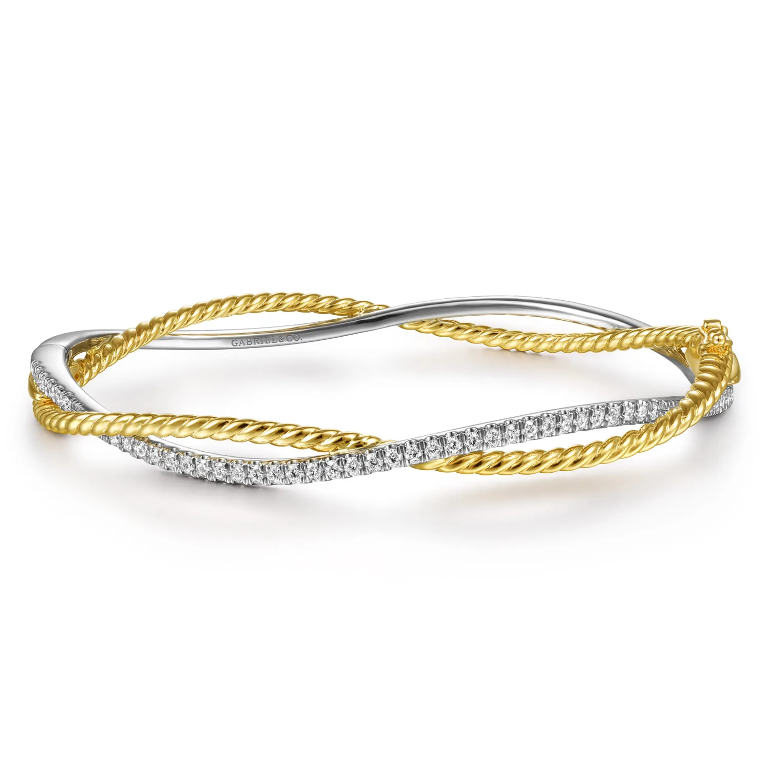Twisted Rope and Diamond Bangle