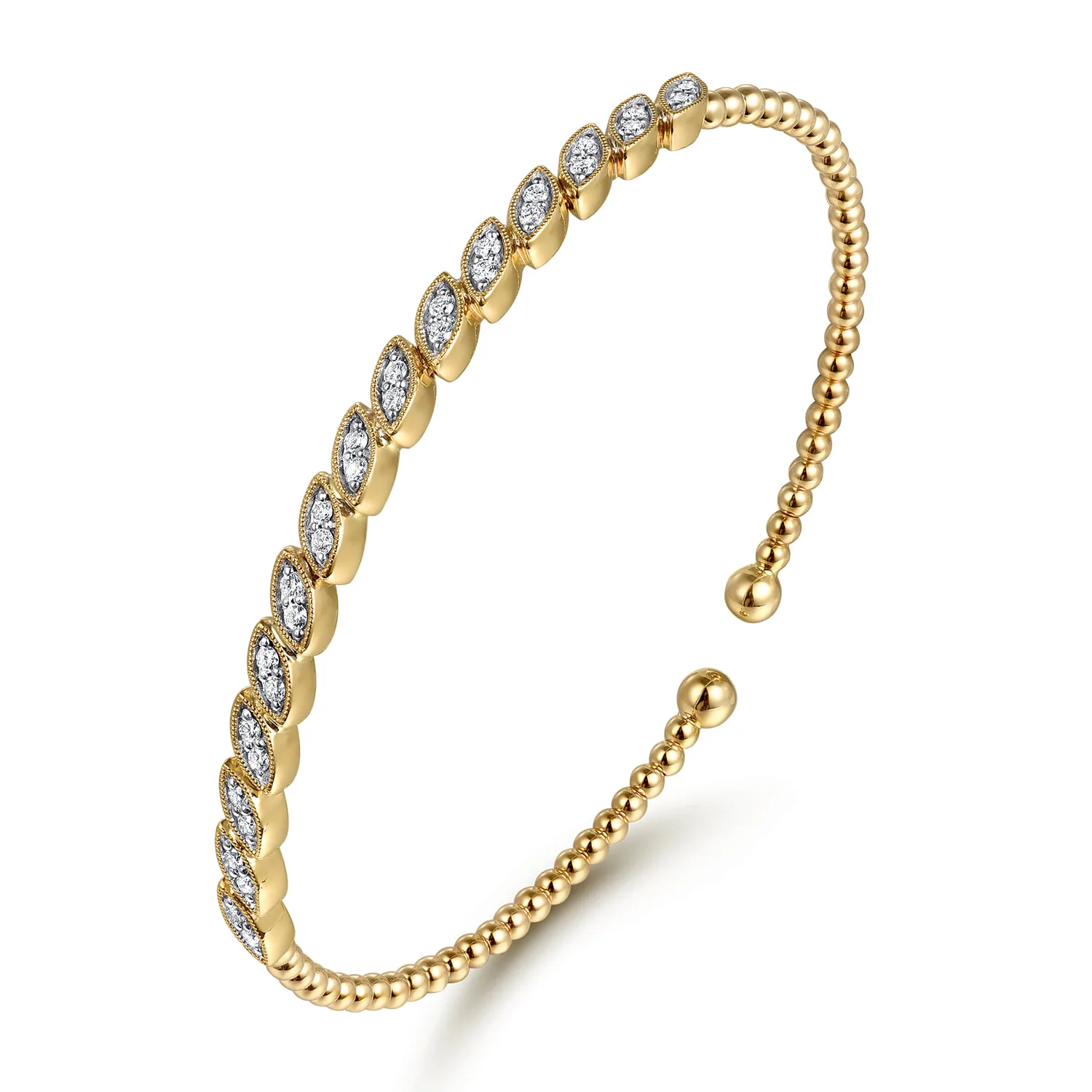 Diamond Bangle in 14K Yellow Gold, photograph 2