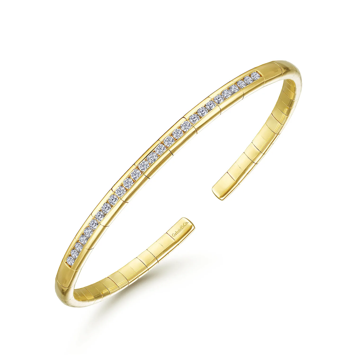 Diamond Bangle in 14K Yellow Gold, photograph 2