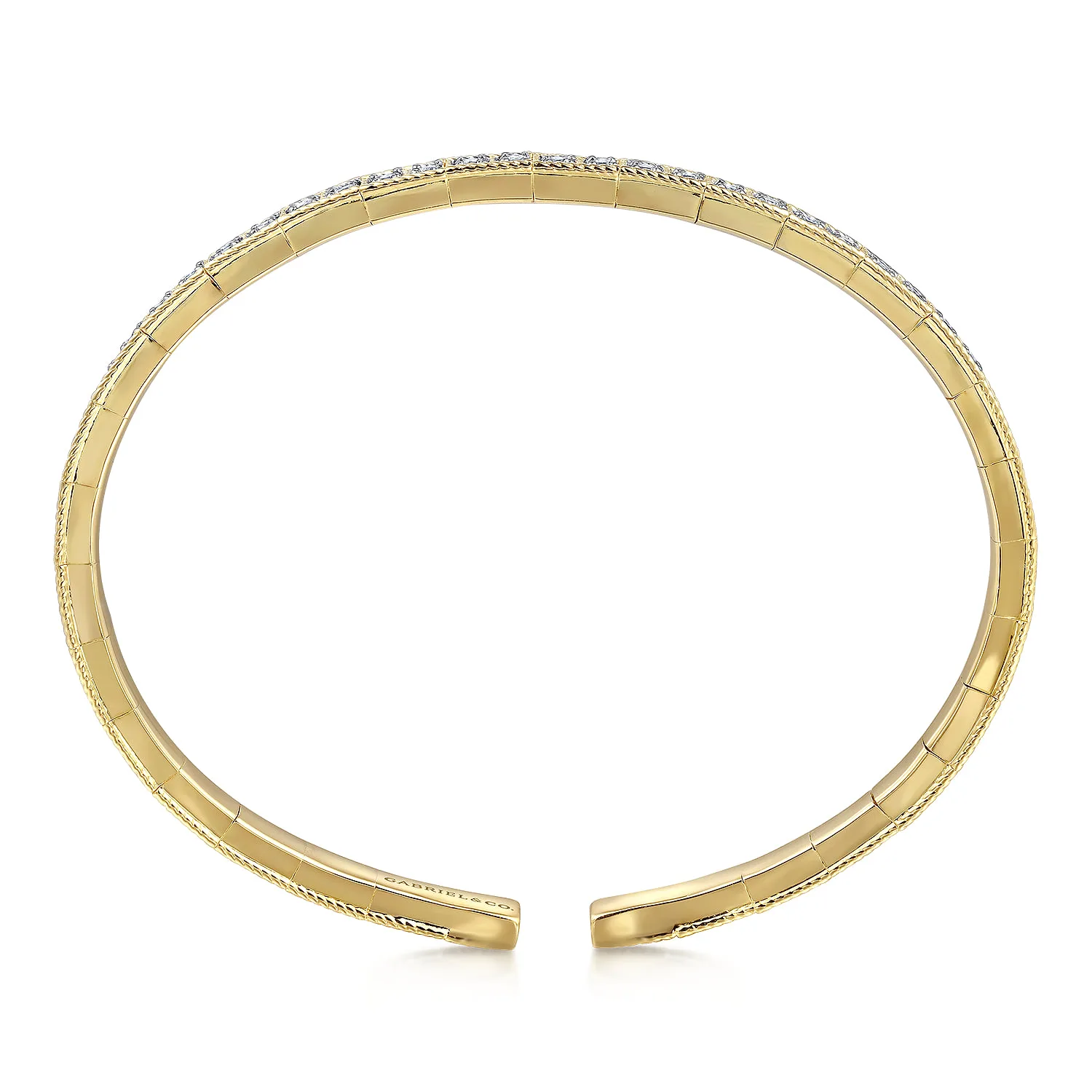 Diamond Bangle in 14K Yellow Gold, photograph 3