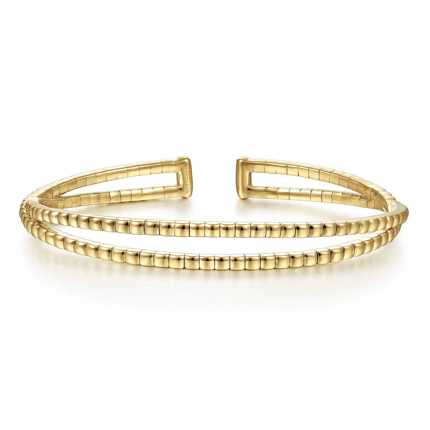 Open Double Row Textured Bangle