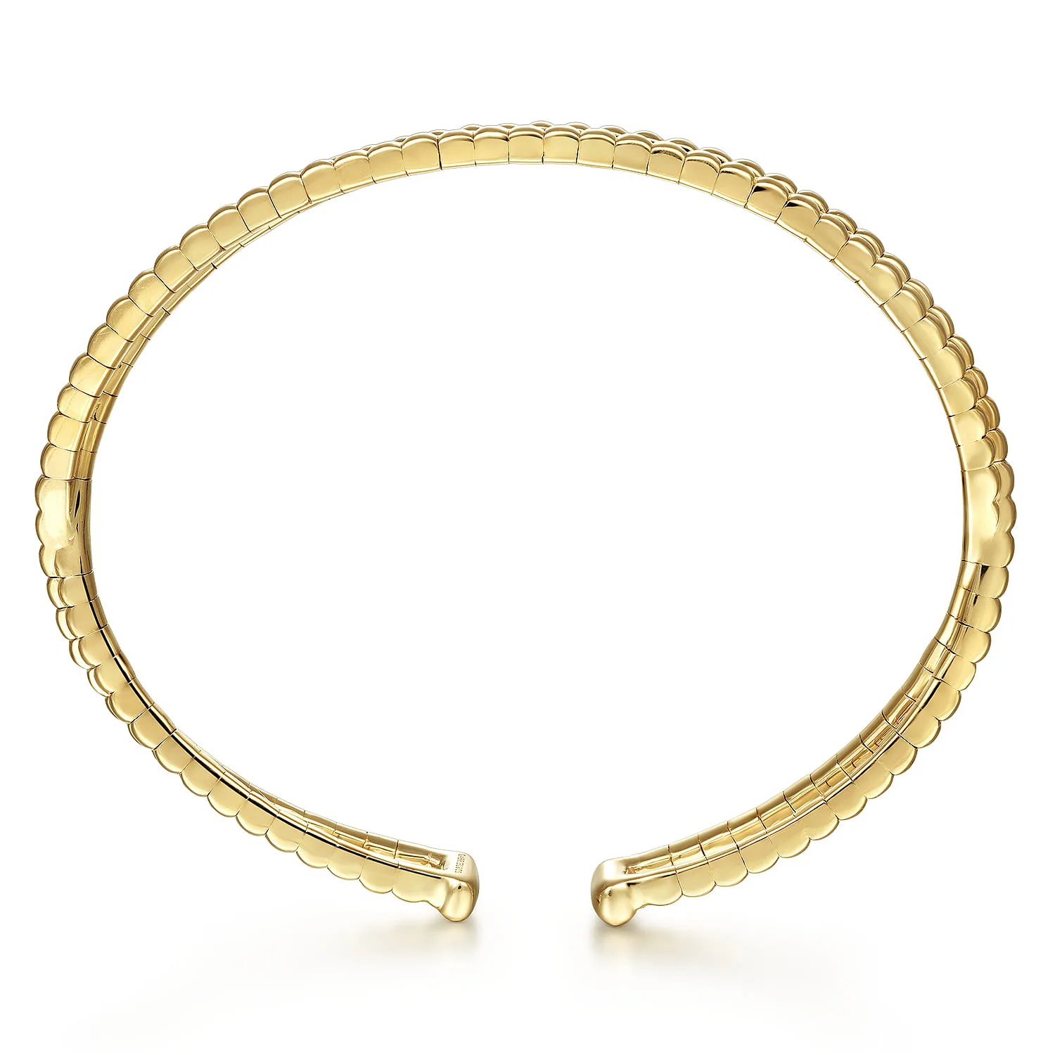 Open Double Row Textured Bangle in 14K Yellow Gold, photograph 3