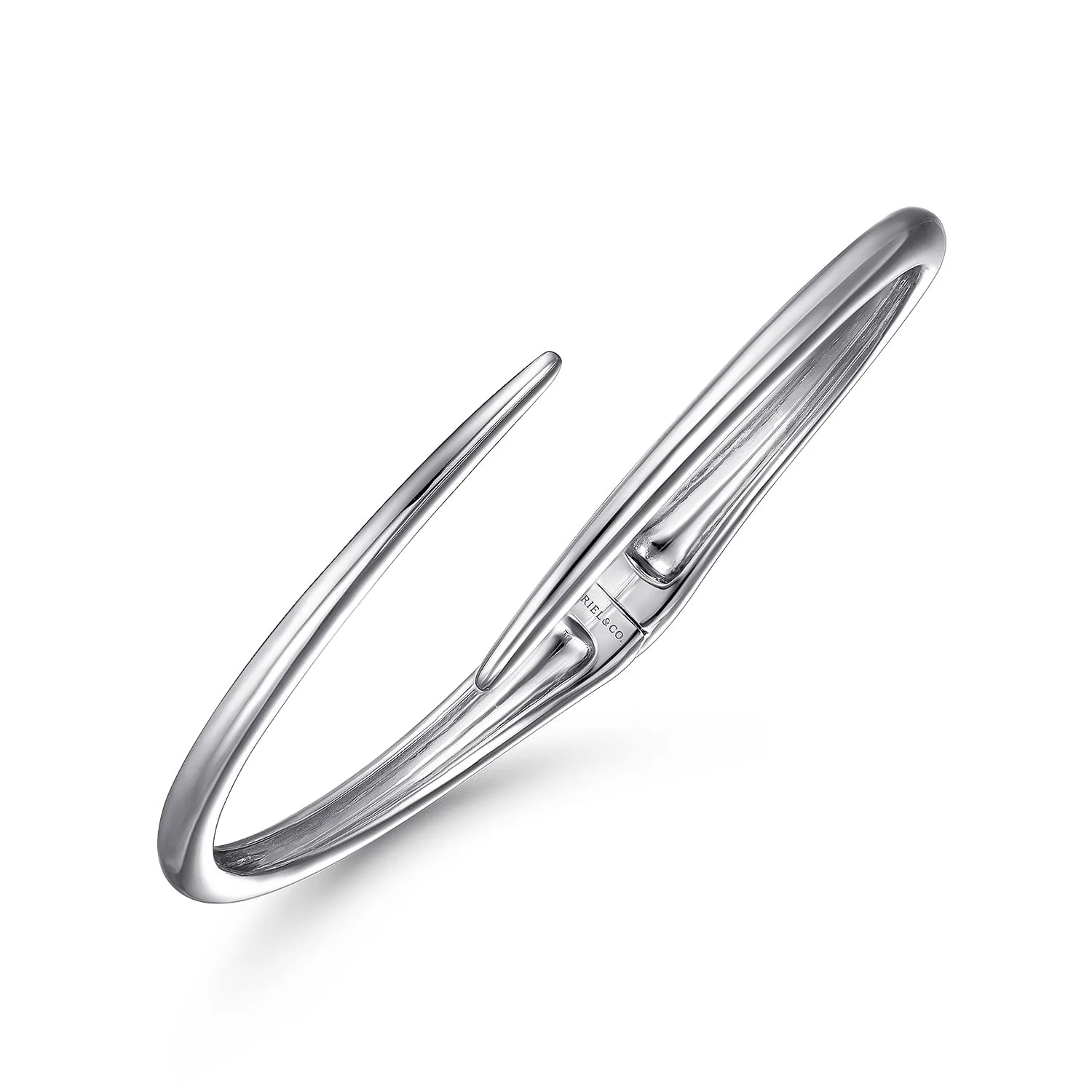 Bypass Hinged Cuff in Sterling Silver, photograph 2