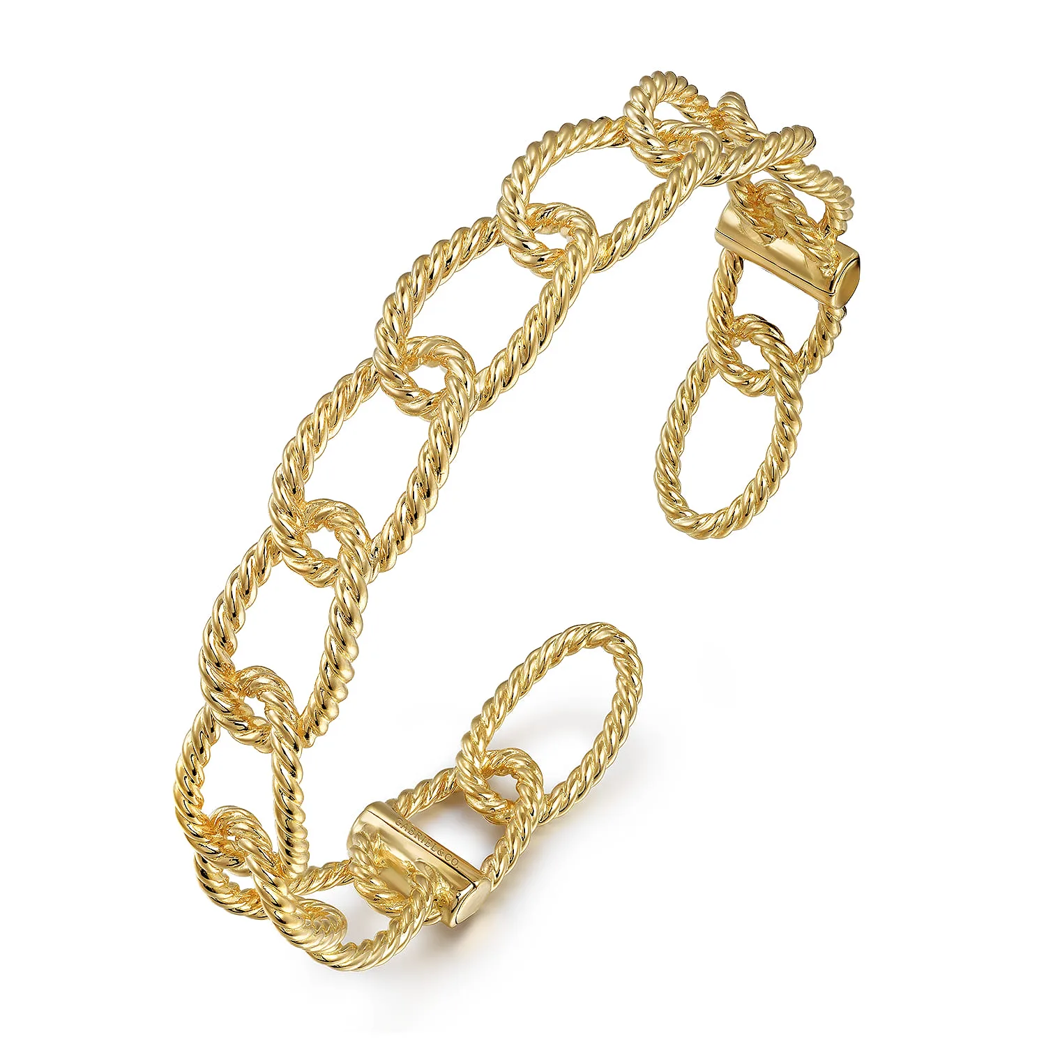 Twisted Rope Link Bangle in 14K Yellow Gold, photograph 2