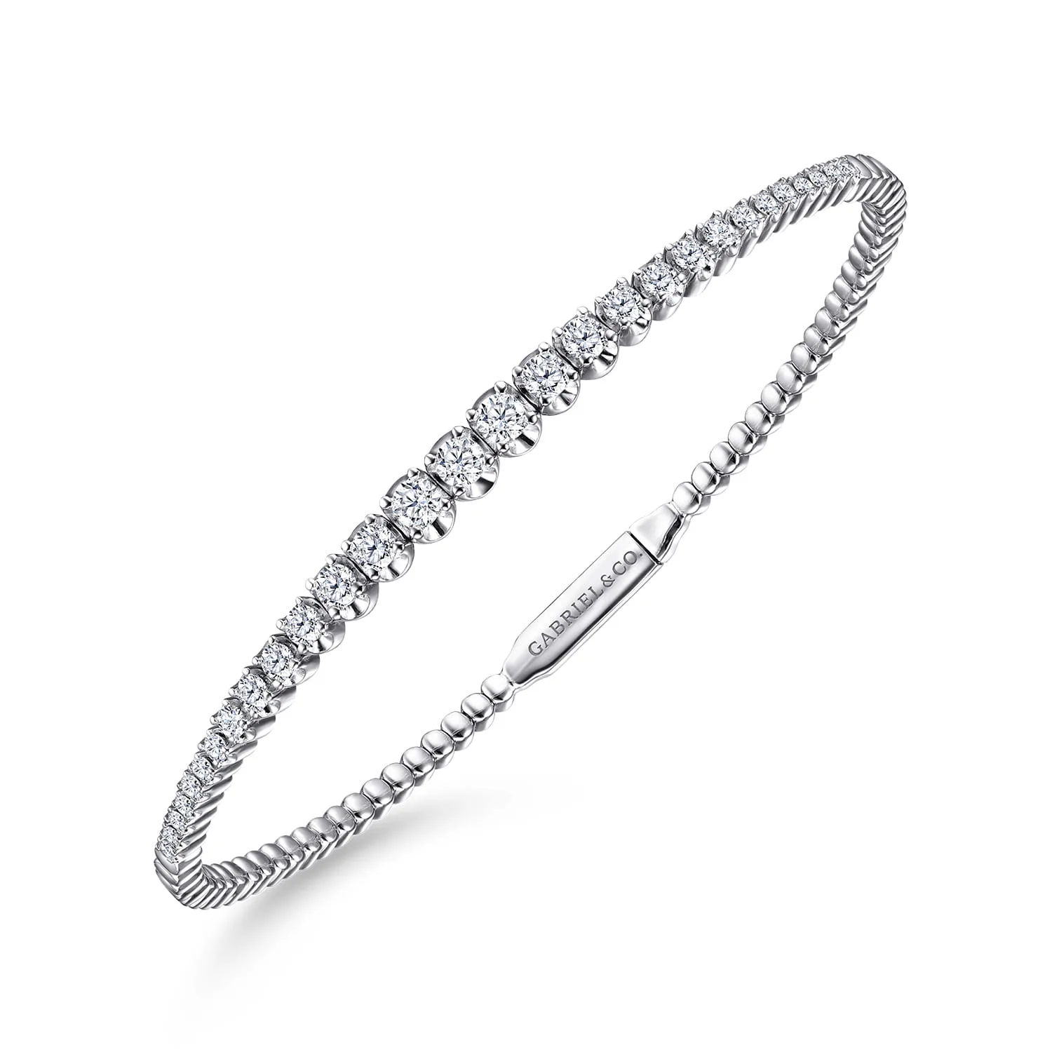 Diamond Bangle in 14K White Gold, photograph 2