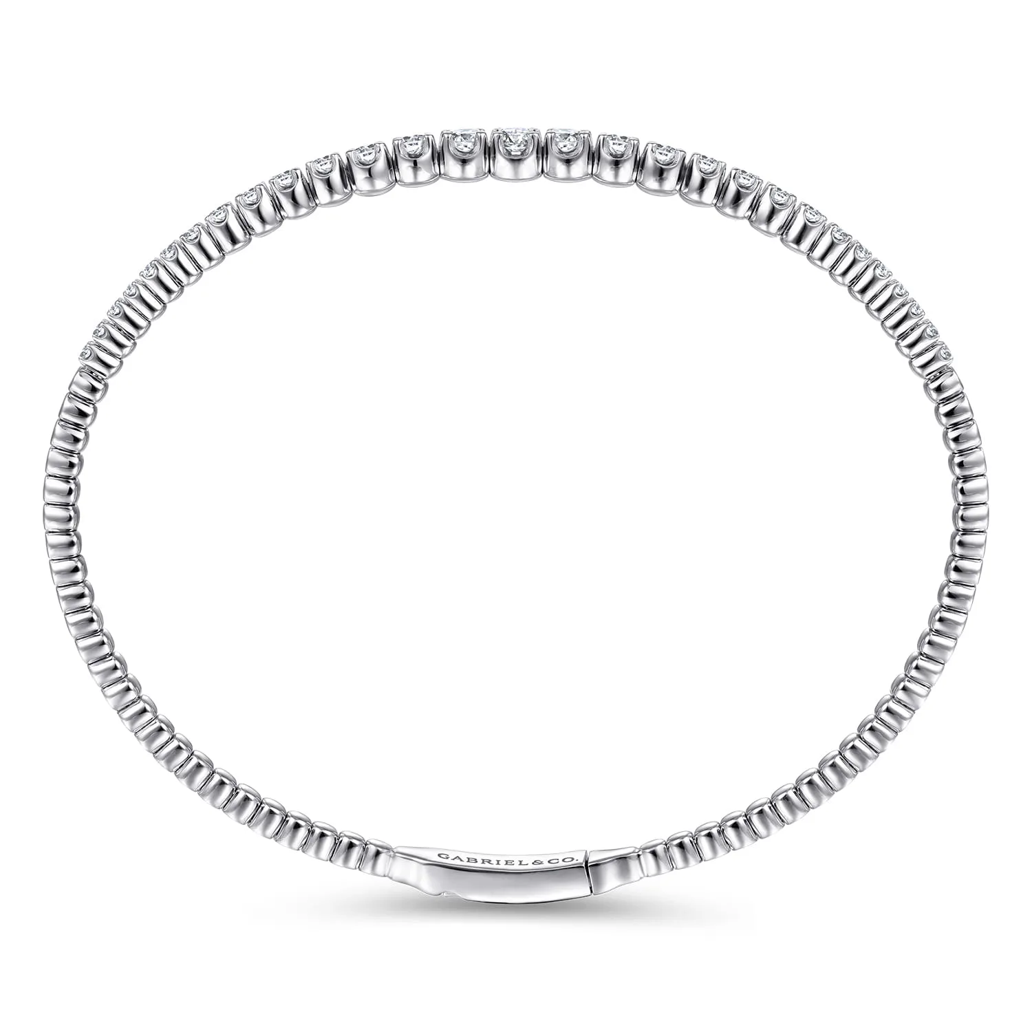 Diamond Bangle in 14K White Gold, photograph 3