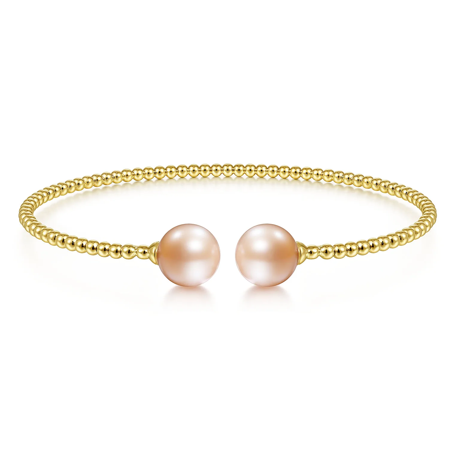 Bujukan Bead Split Cuff Bracelet with Pink Pearls