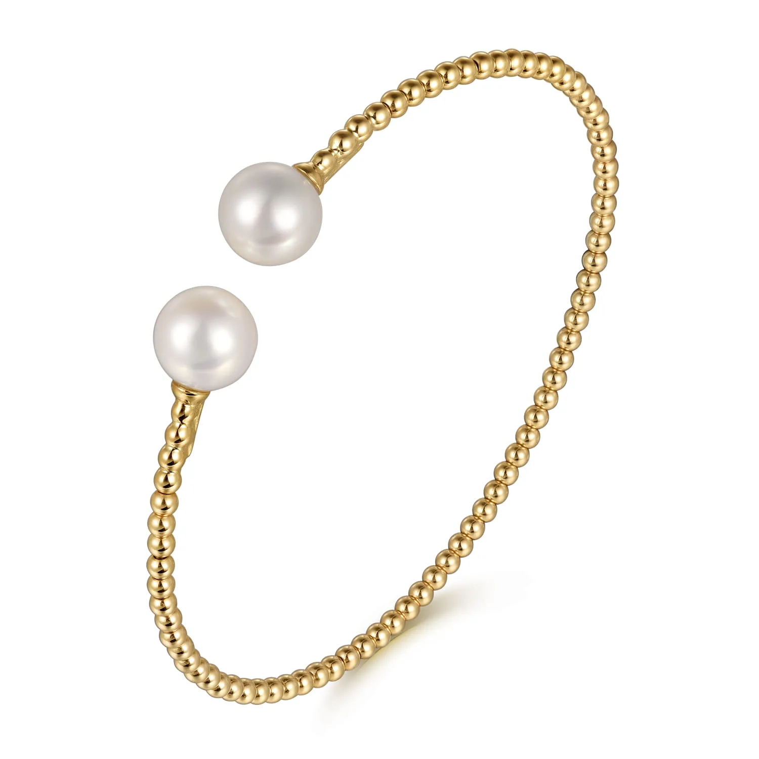 Bujukan Pearls Split Bangle in 14K Yellow Gold, photograph 2
