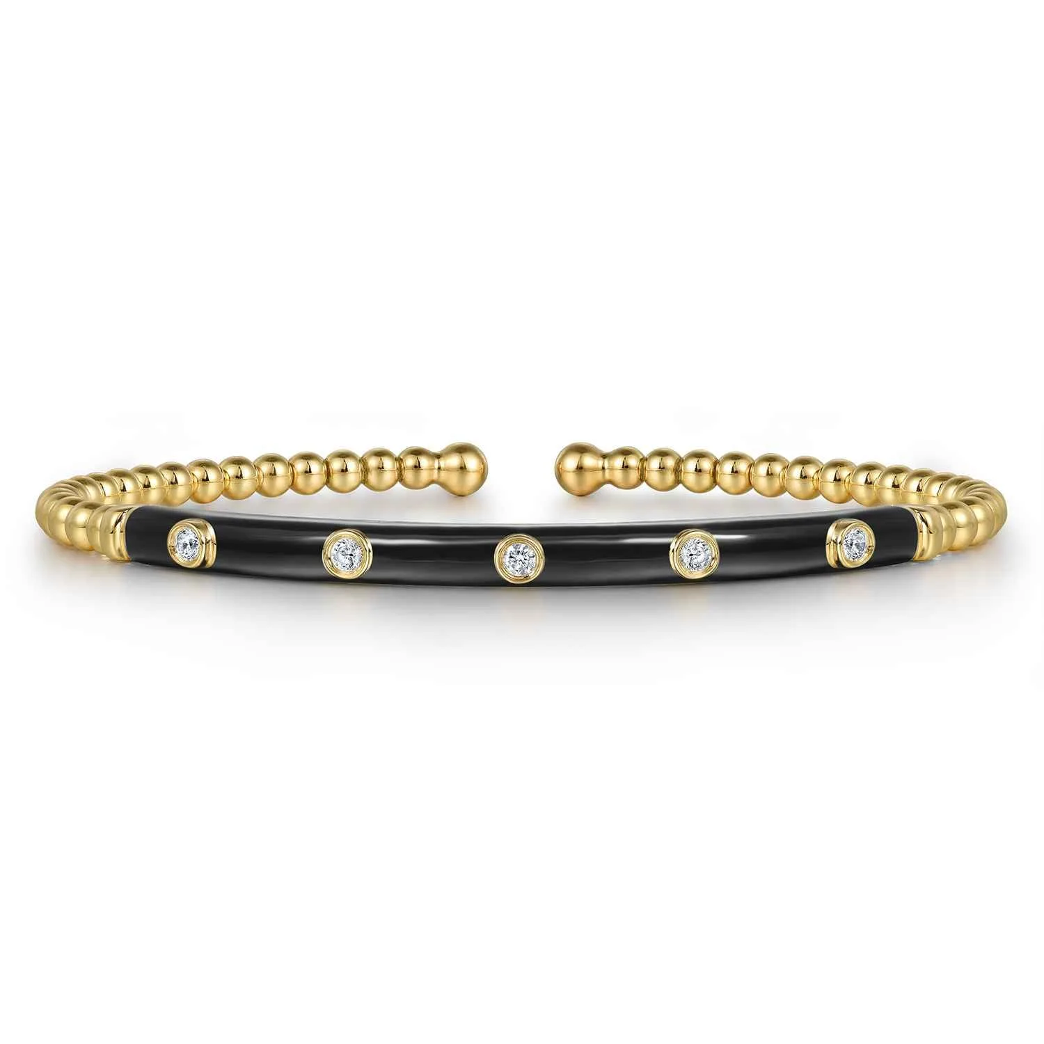 Bujukan Beads and Diamond Split Bangle with Enamel