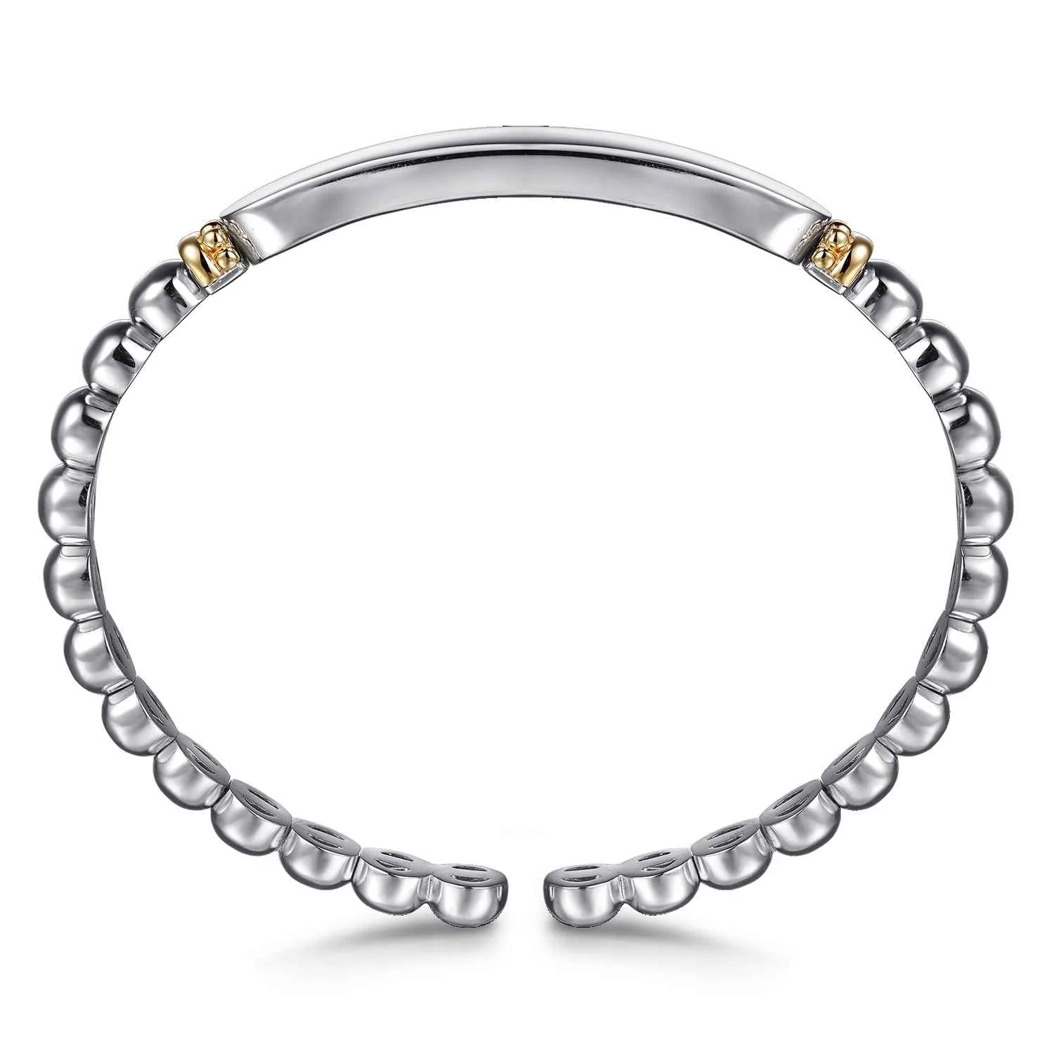 and Bujukan Personalize Open Bangle Bracelet in 14K Yellow Gold, photograph 3