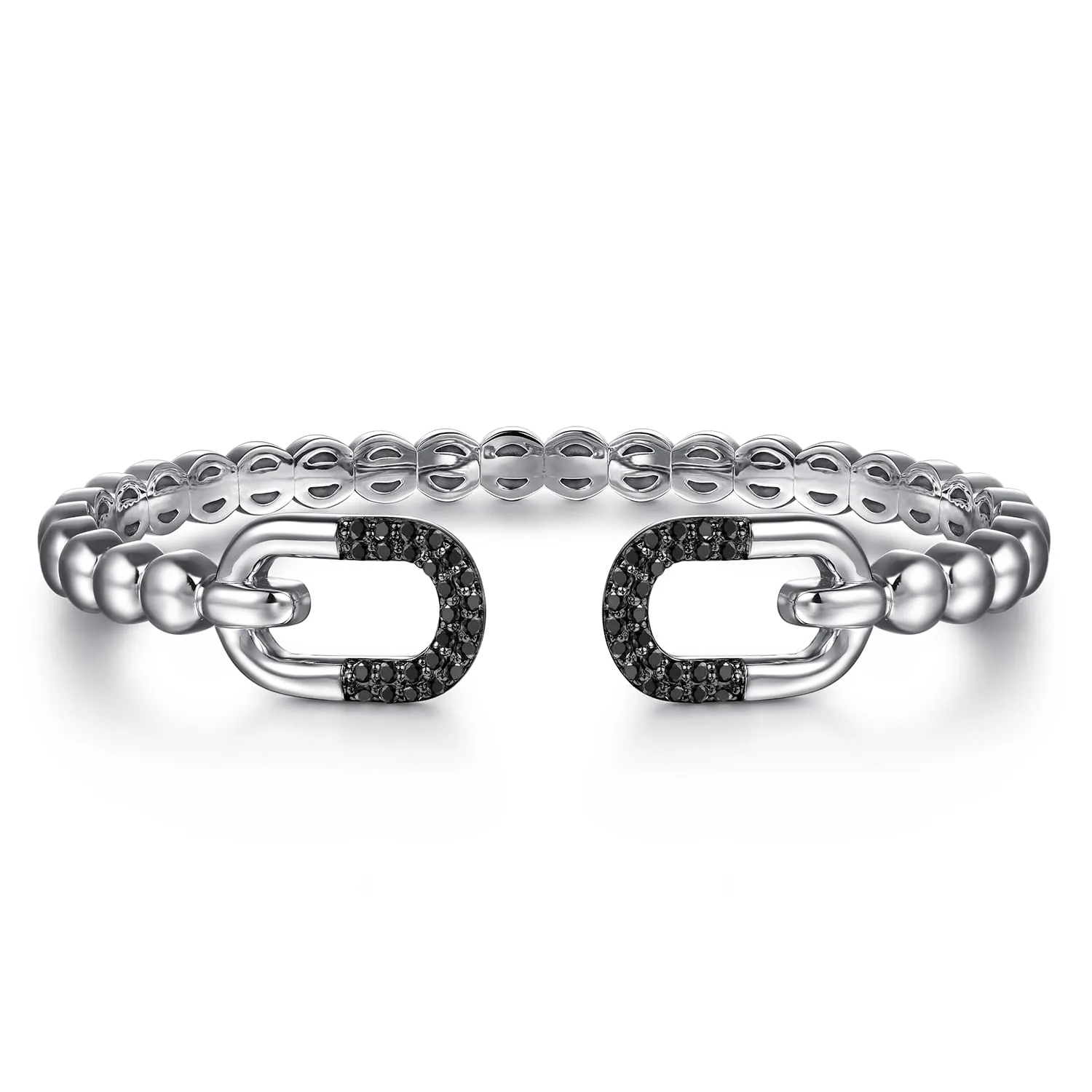 Bujukan and Black Spinel Open Bangle Bracelet