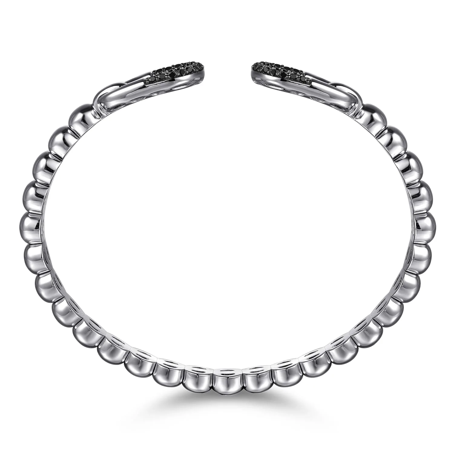 Bujukan and Black Spinel Open Bangle Bracelet in Sterling Silver, photograph 3