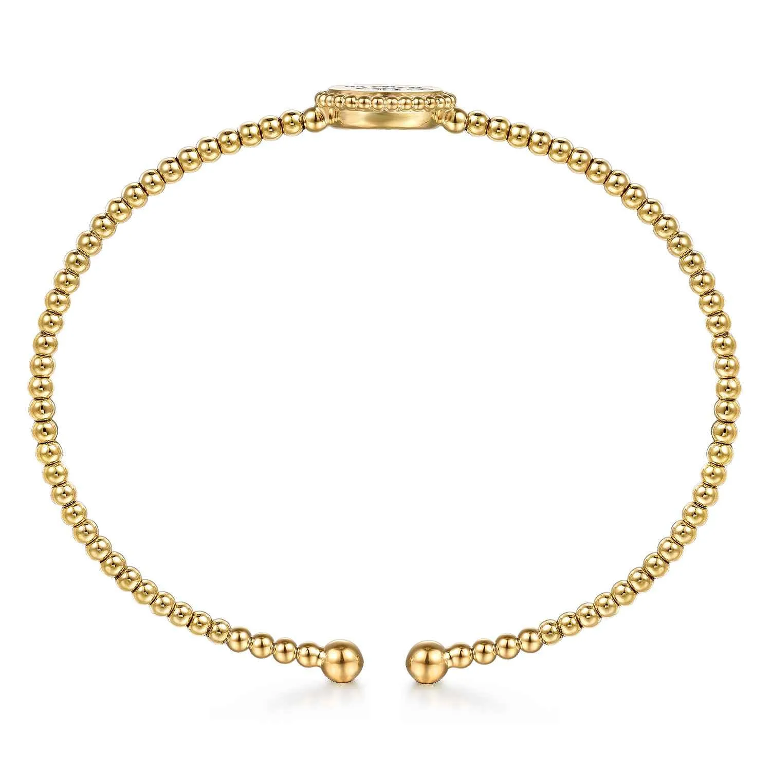 Bujukan and Diamond Paw Print Split Bangle Bracelet in 14K Yellow Gold, photograph 3