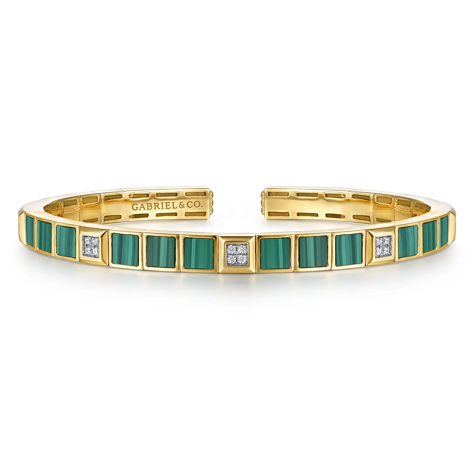 Diamond and Malachite Bangle Bracelet