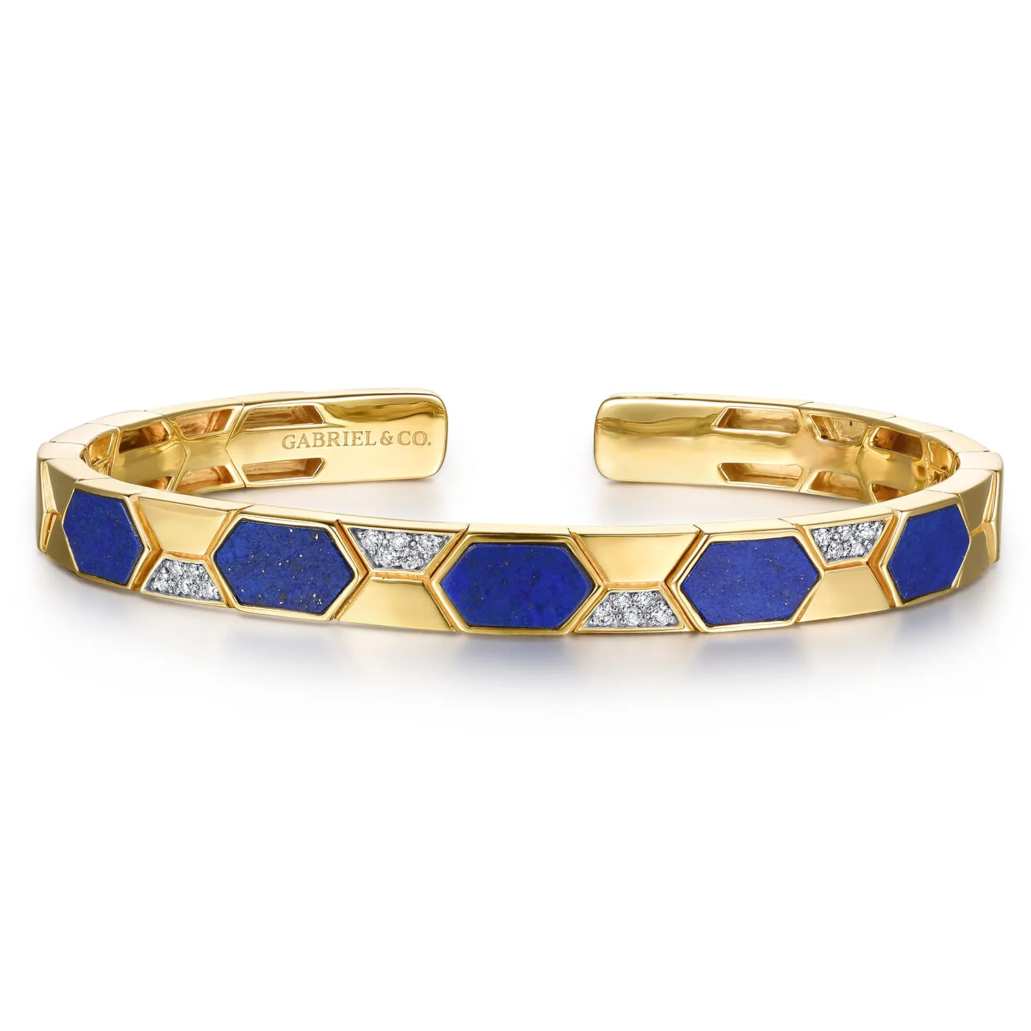 Diamond and Lapis Bangle Bracelet