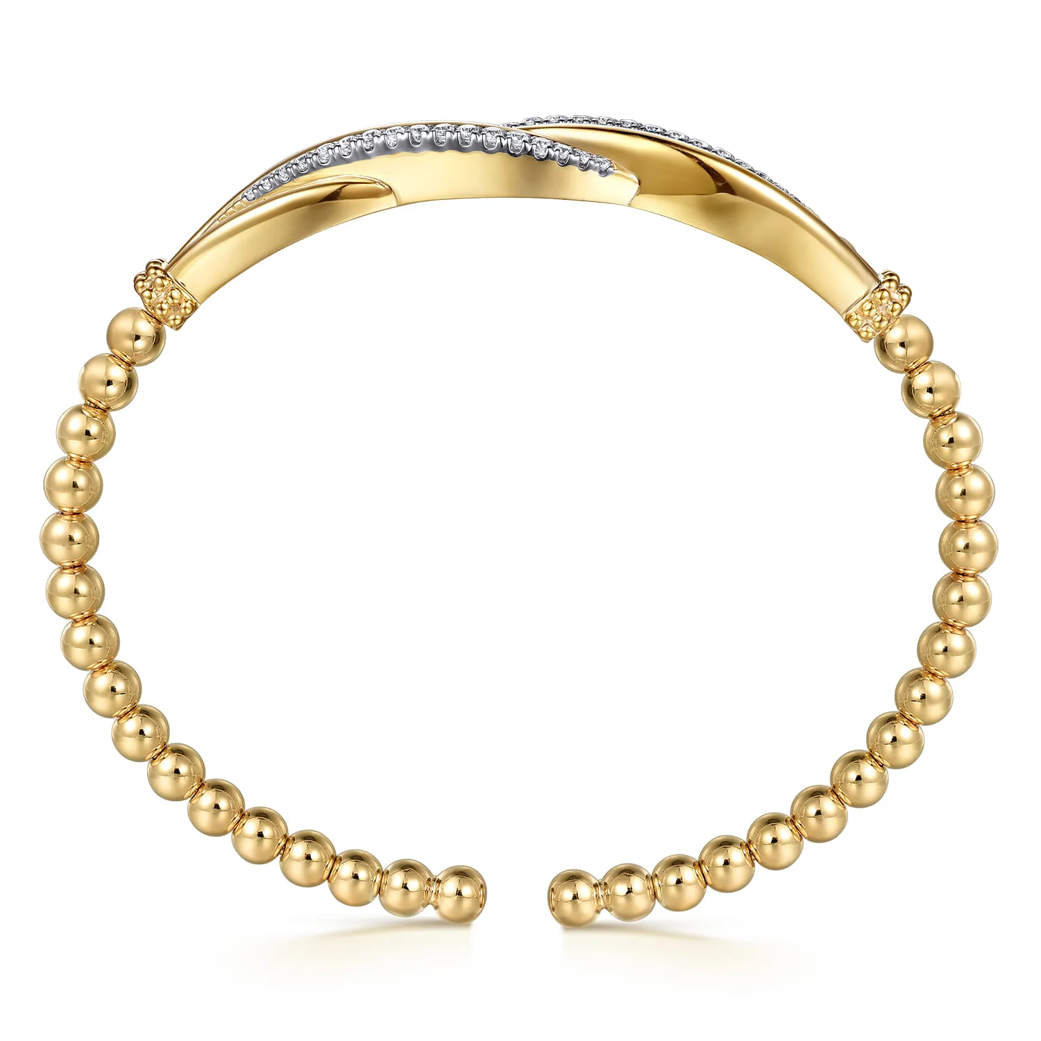 Bujukan and Diamond Twist Split Bangle Bracelet in 14K Yellow Gold, photograph 3