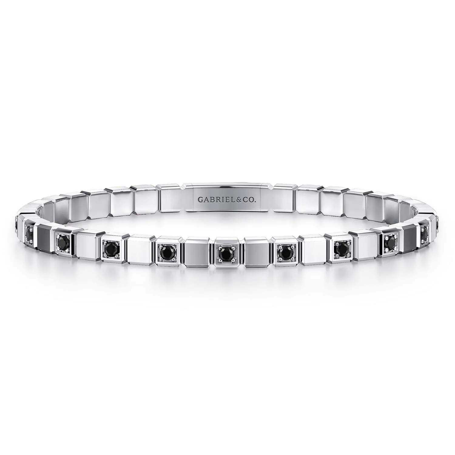 Mens Bangle with Black Spinel
