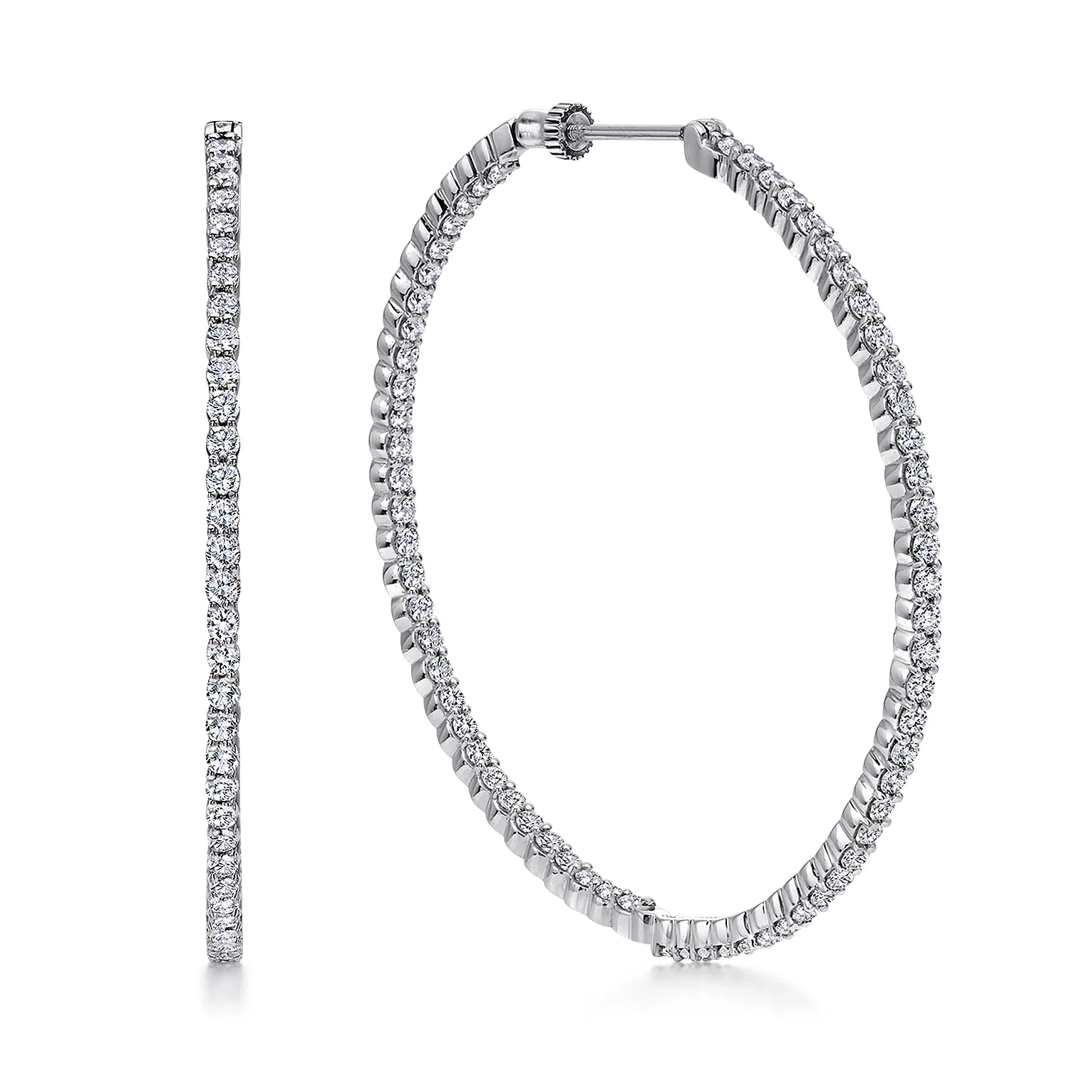 50mm Inside Out Diamond Hoop Earrings