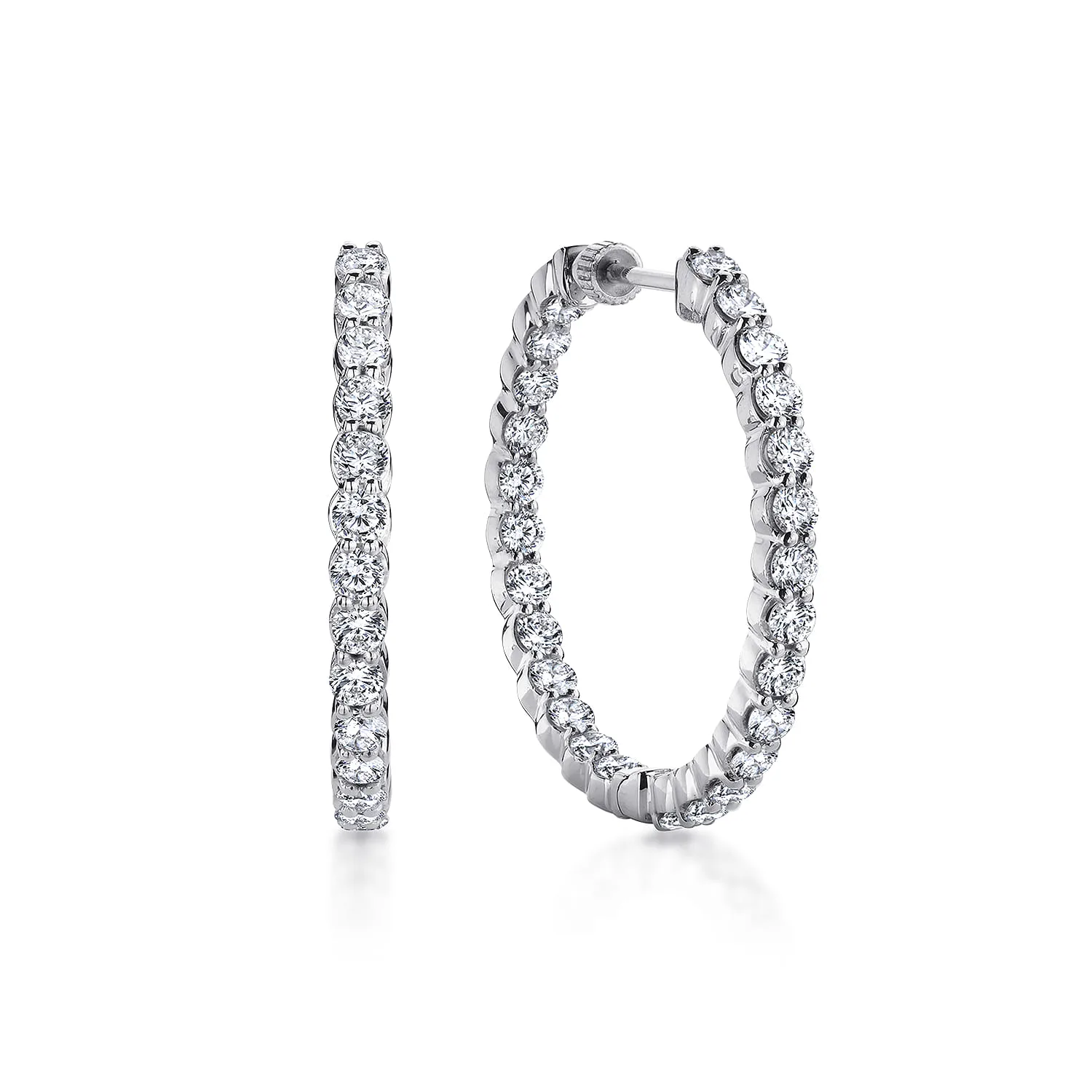 30mm Inside Out Diamond Hoop Earrings