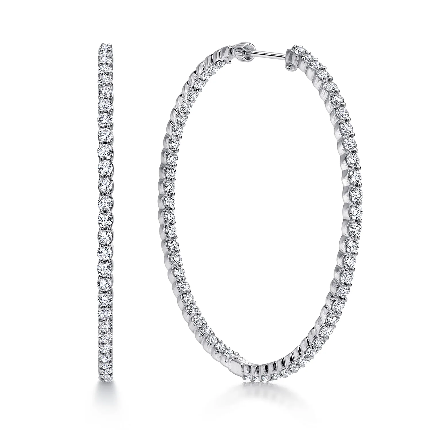 50mm Inside Out Diamond Hoop Earrings