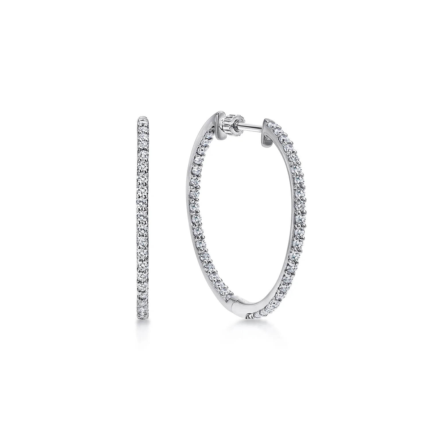 25mm Inside Out Diamond Hoop Earrings