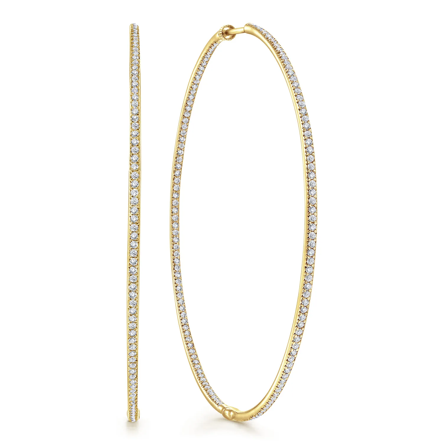 70mm Classic Diamond Hoop Earrings