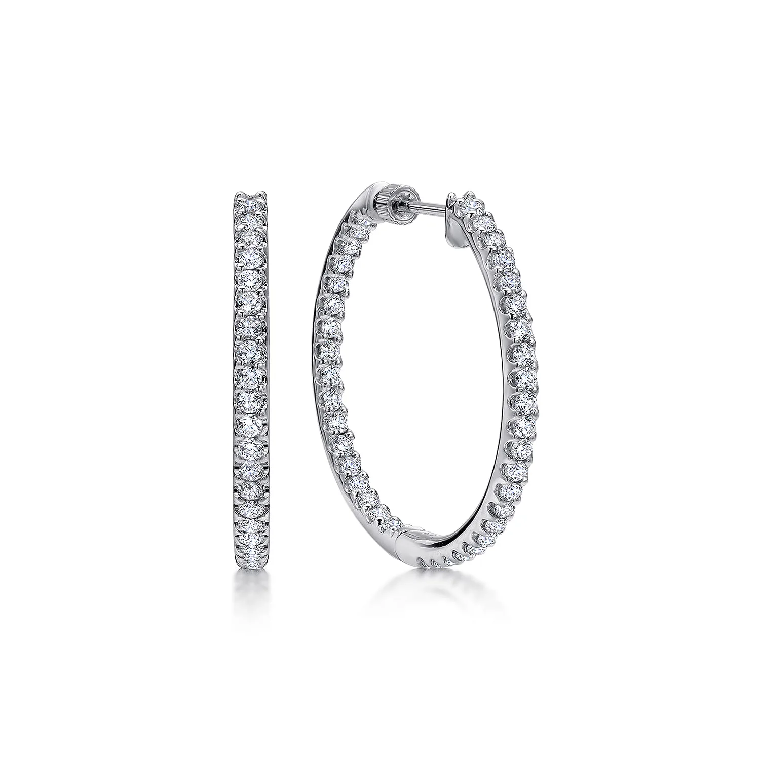 30mm Inside Out Diamond Hoop Earrings