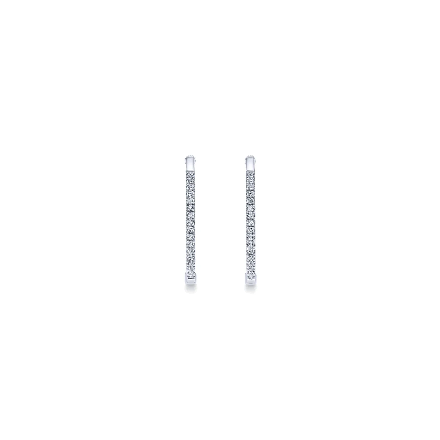 20mm Classic Diamond Hoop Earrings in 14K White Gold, photograph 3