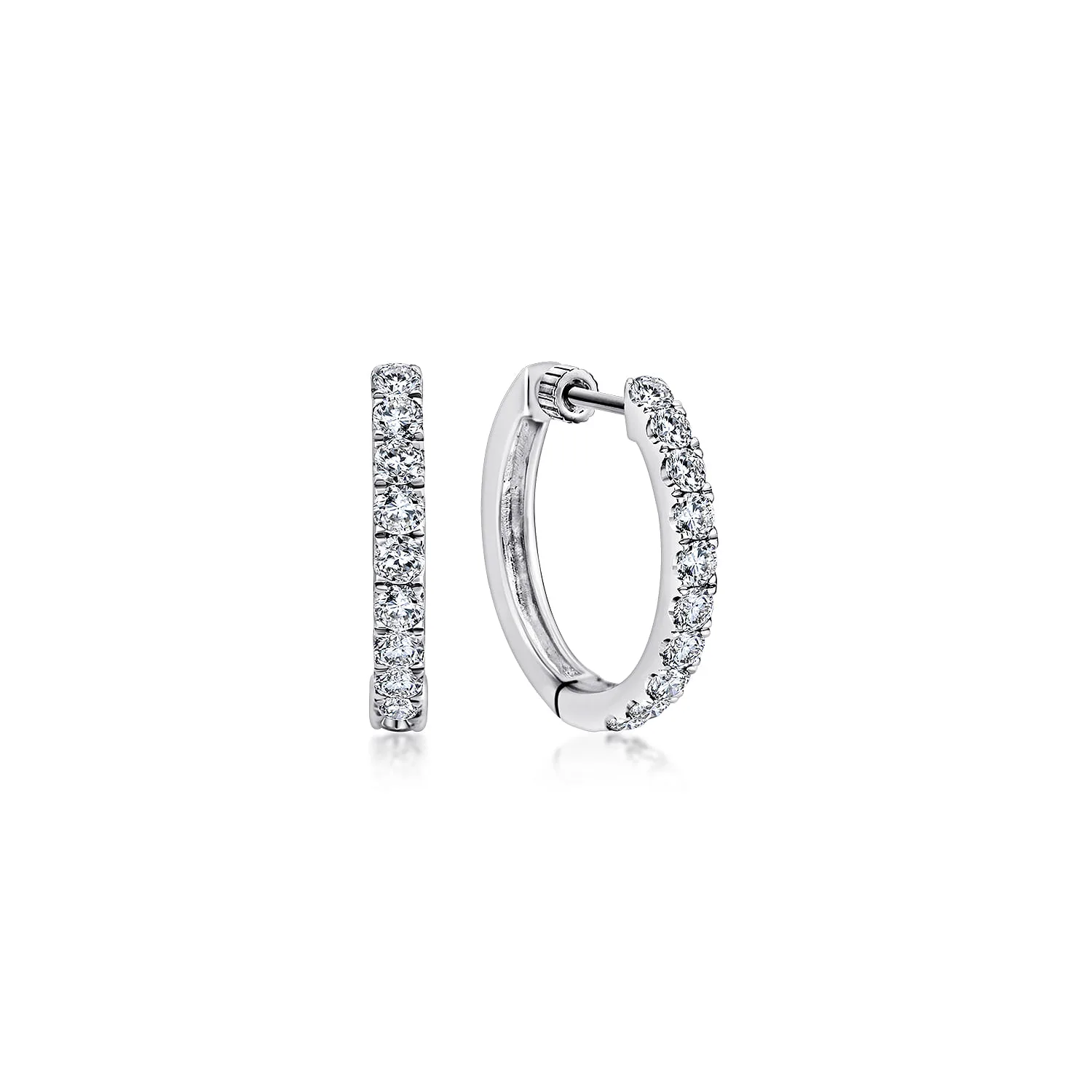 Tiger Claw Set Diamond 15mm Huggie Earrings
