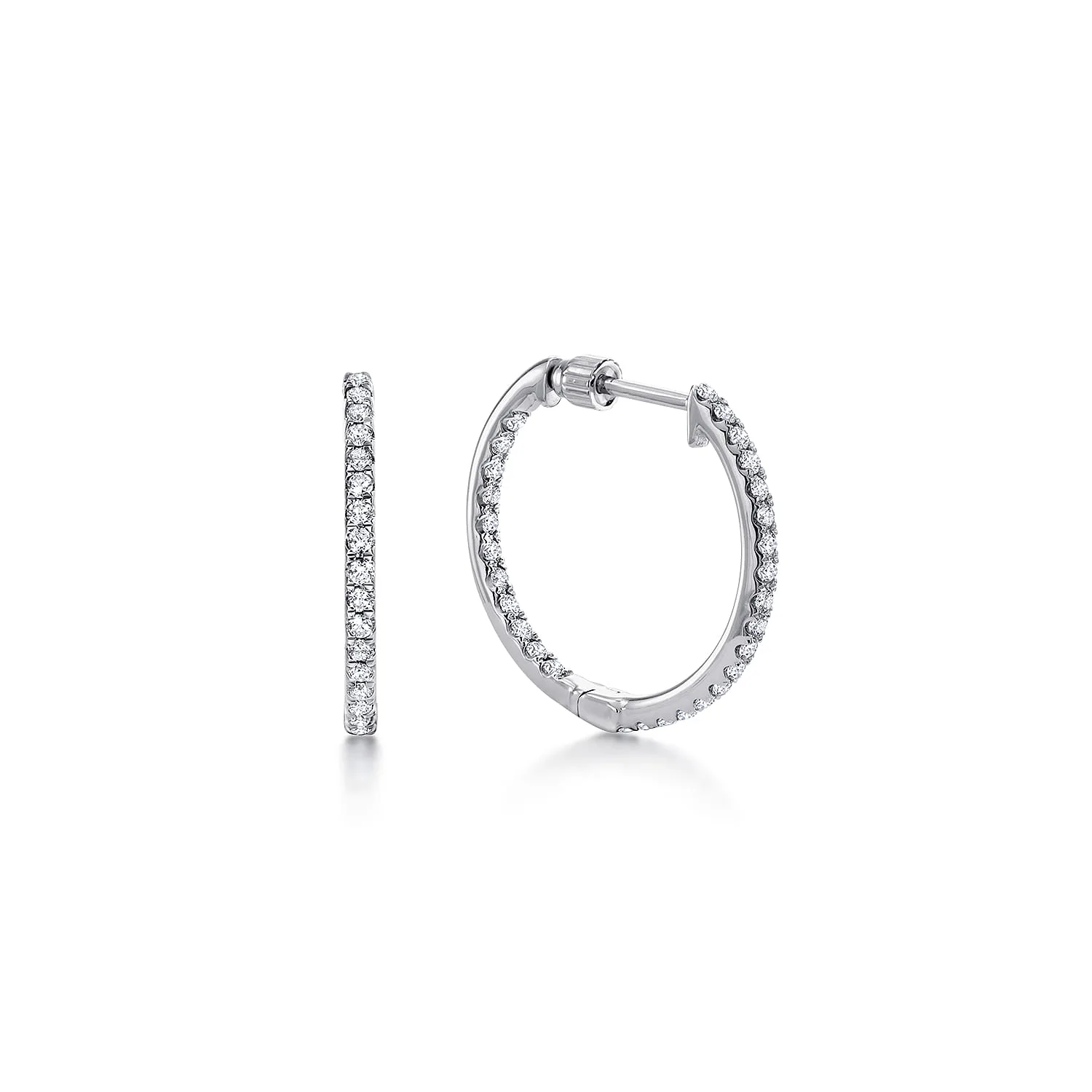 20mm Inside Out Diamond Hoop Earrings