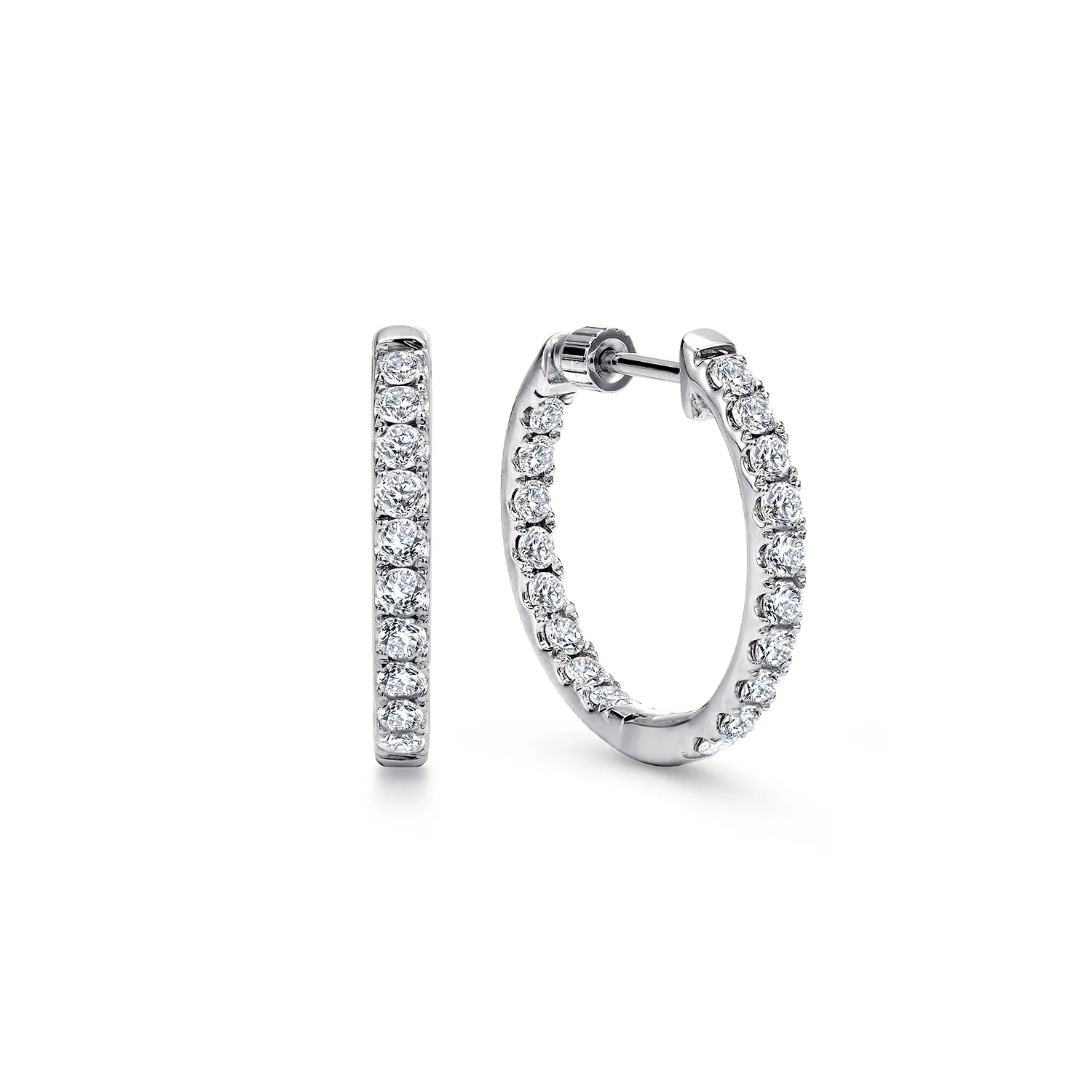 20mm Inside Out Diamond Hoop Earrings