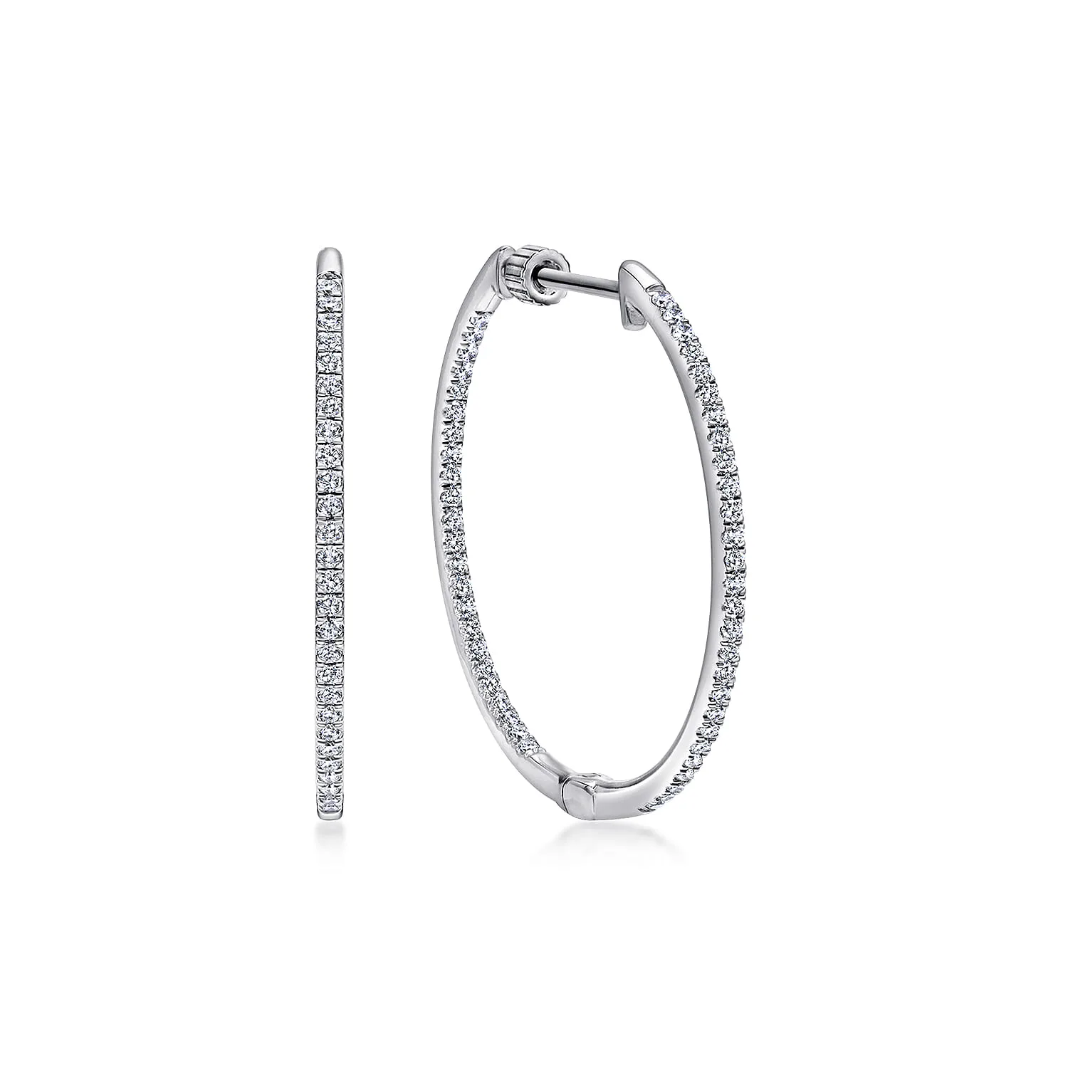 30mm Inside Out Diamond Hoop Earrings