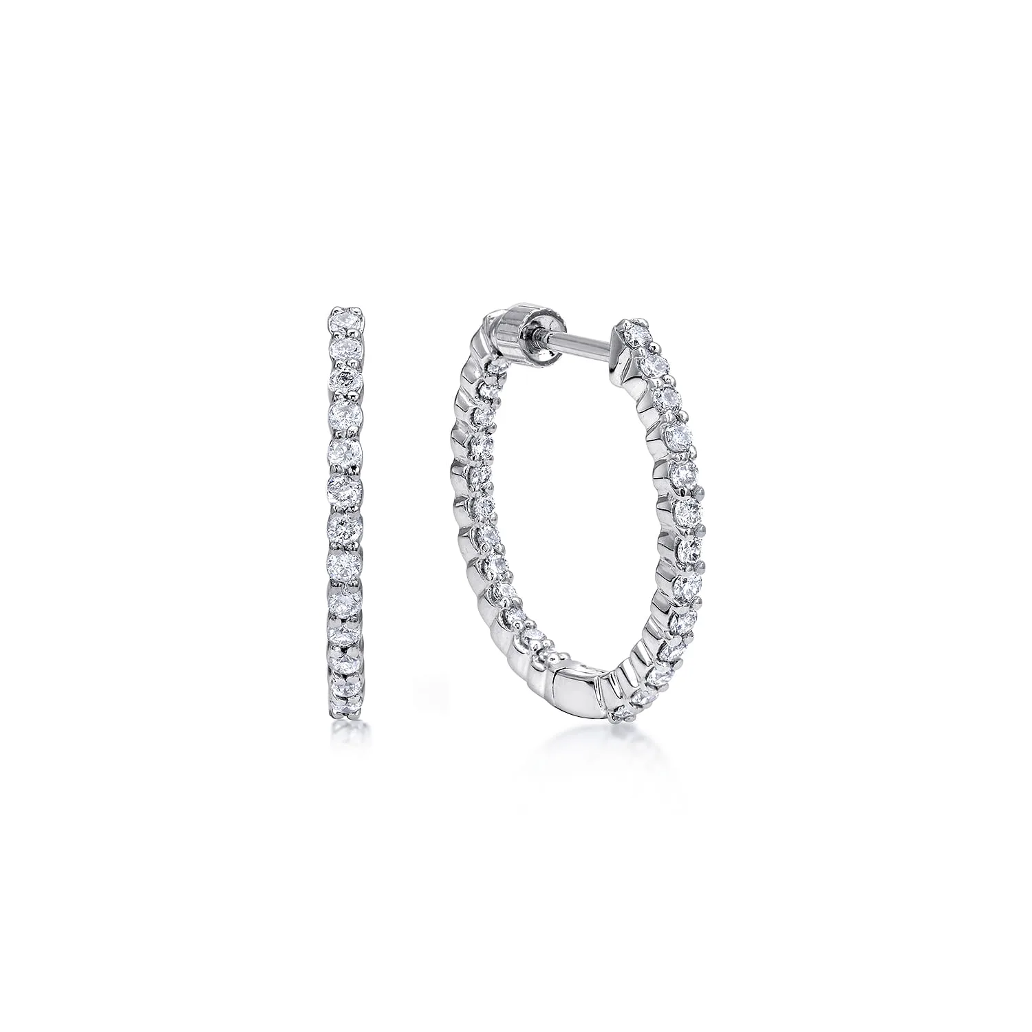 20mm Inside Out Diamond Hoop Earrings