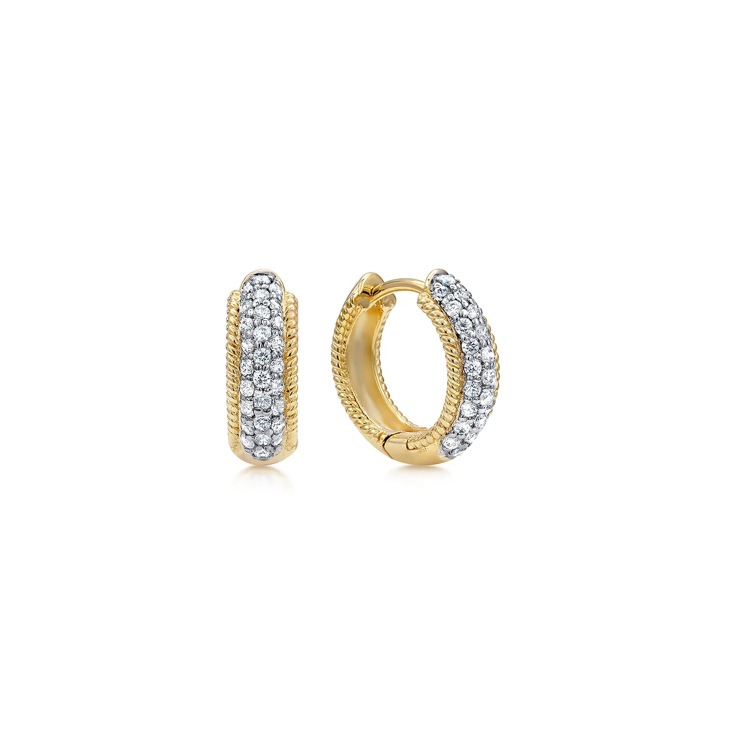 15mm Diamond Hoop Earrings