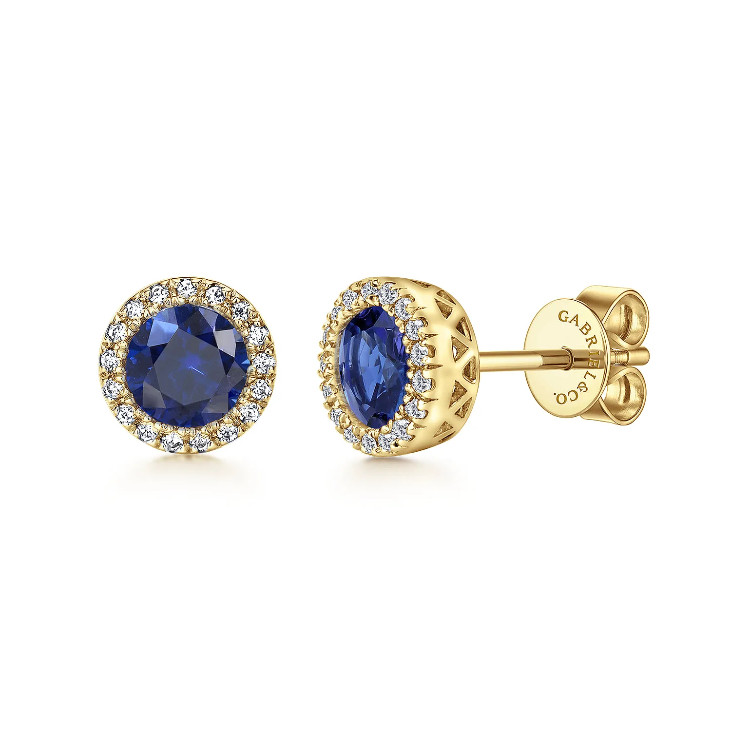 Sapphire Halo Stud Earrings