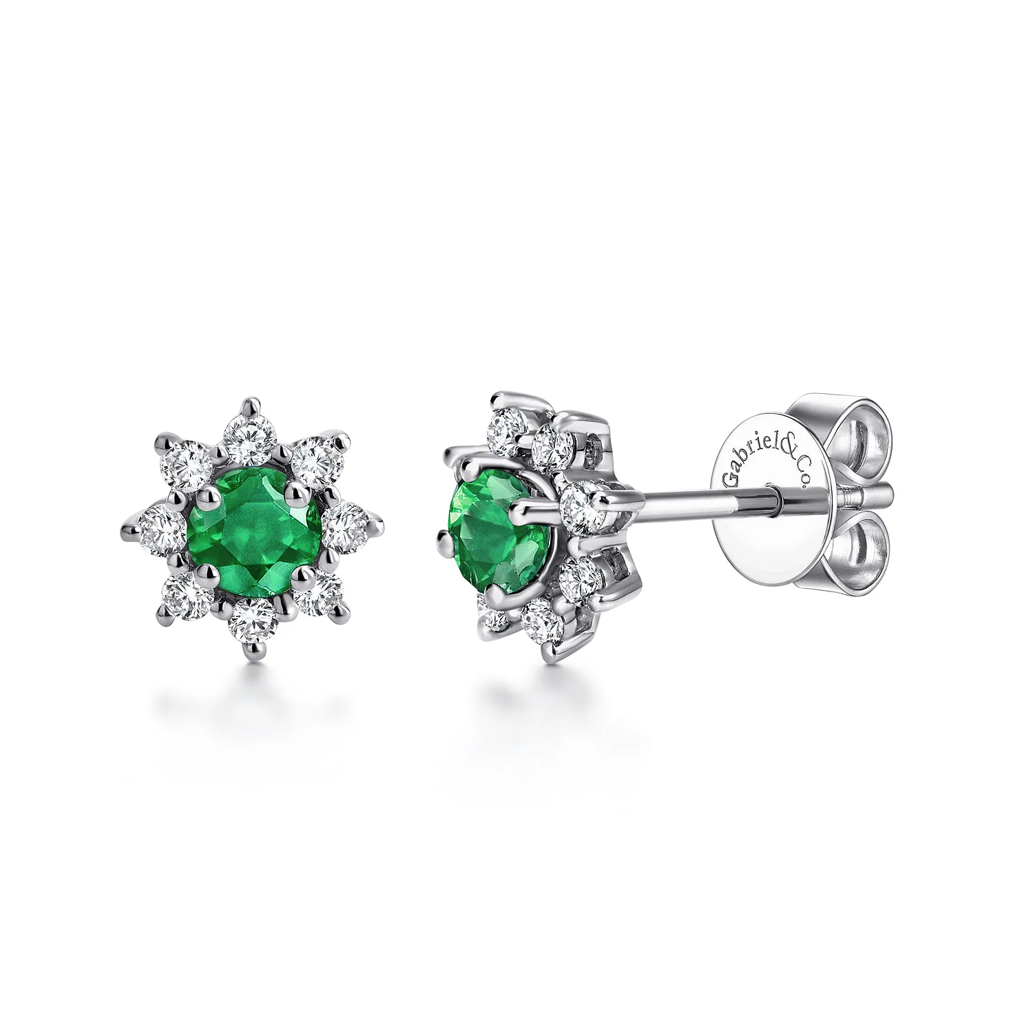 Diamond and Emerald Stud Earrings