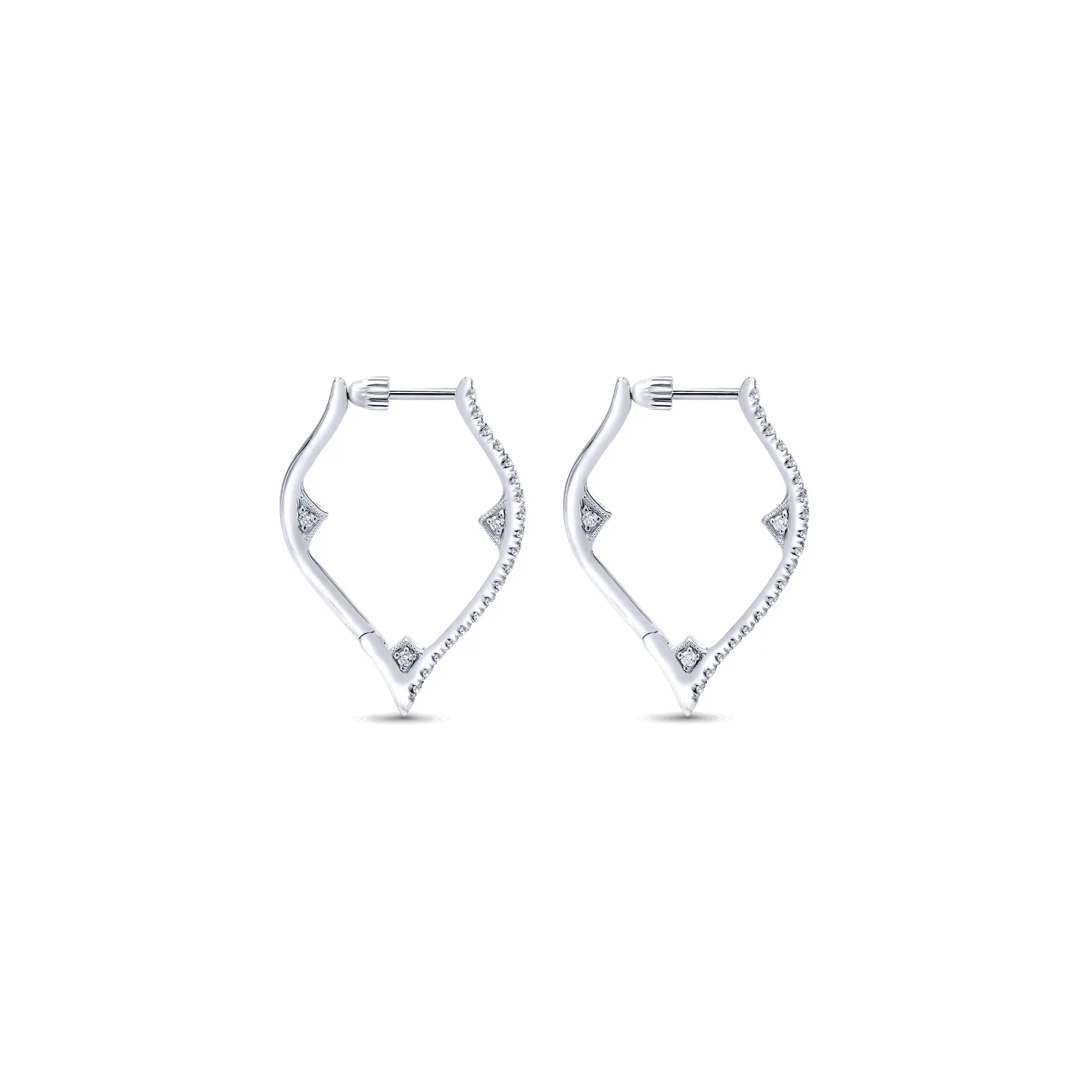 20mm Diamond Earrings in 14K White Gold, photograph 2