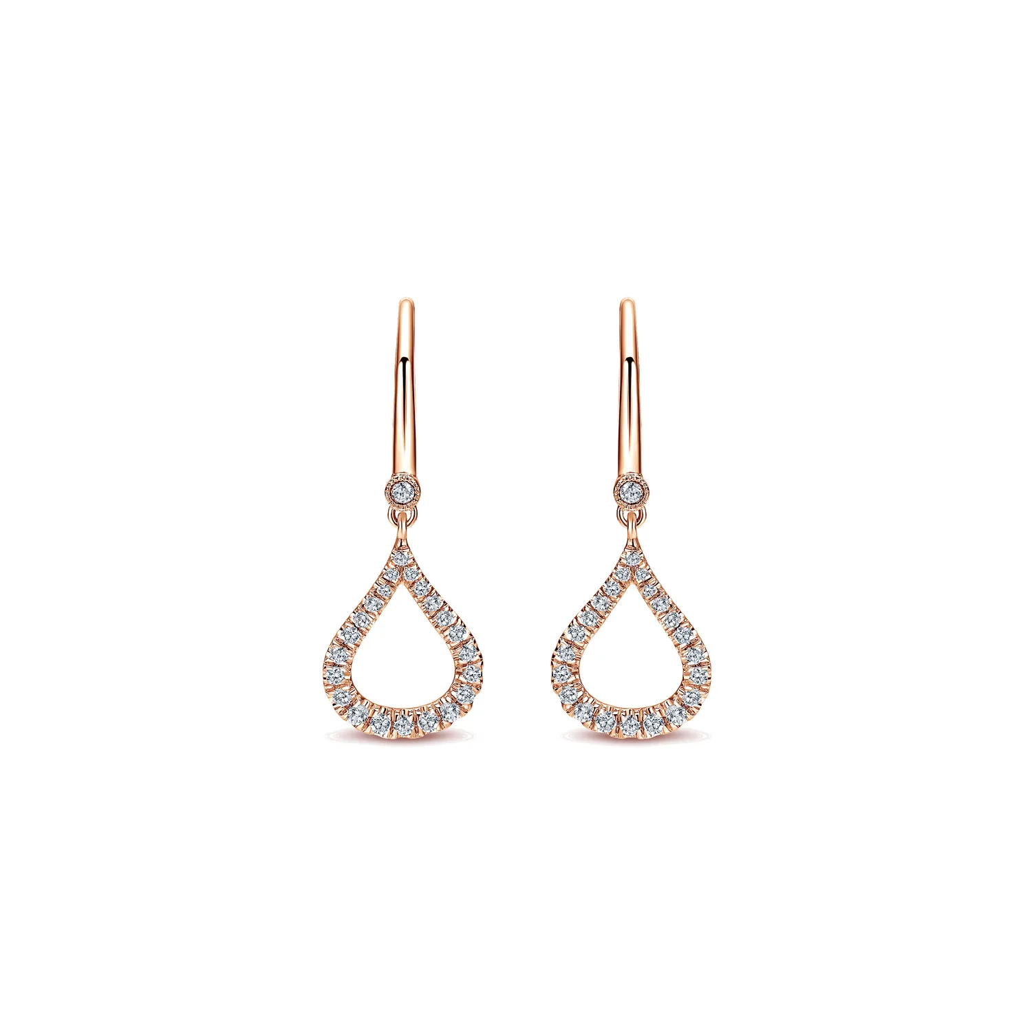 Open Teardrop Diamond Drop Earrings